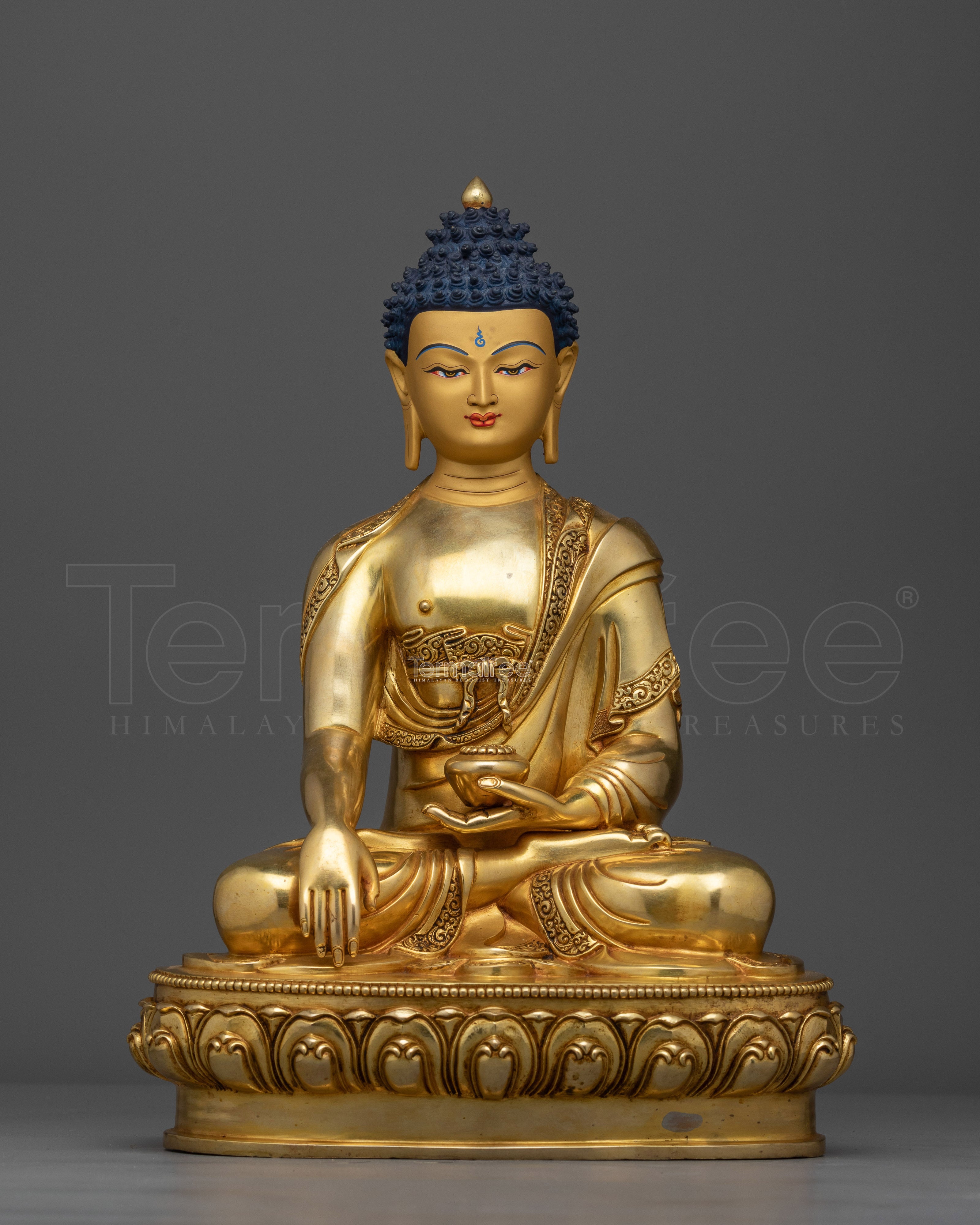 Gold Gilded Shakyamuni Buddha 33cm Statue | Handcrafted Symbol of Peace