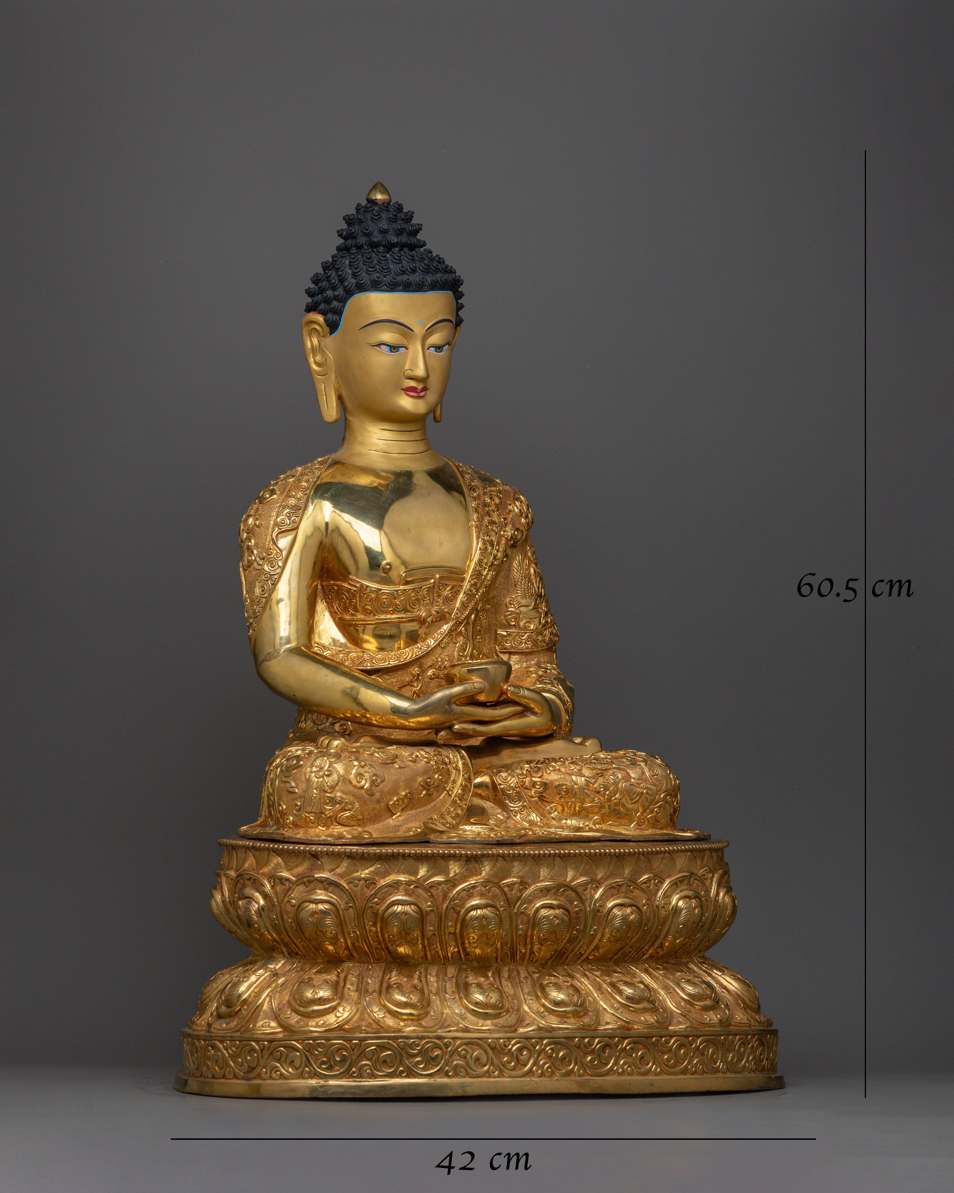 Splendid 24K Gold Gilded Amitabha Buddha Statue | Handcrafted Symbol of Infinite Light