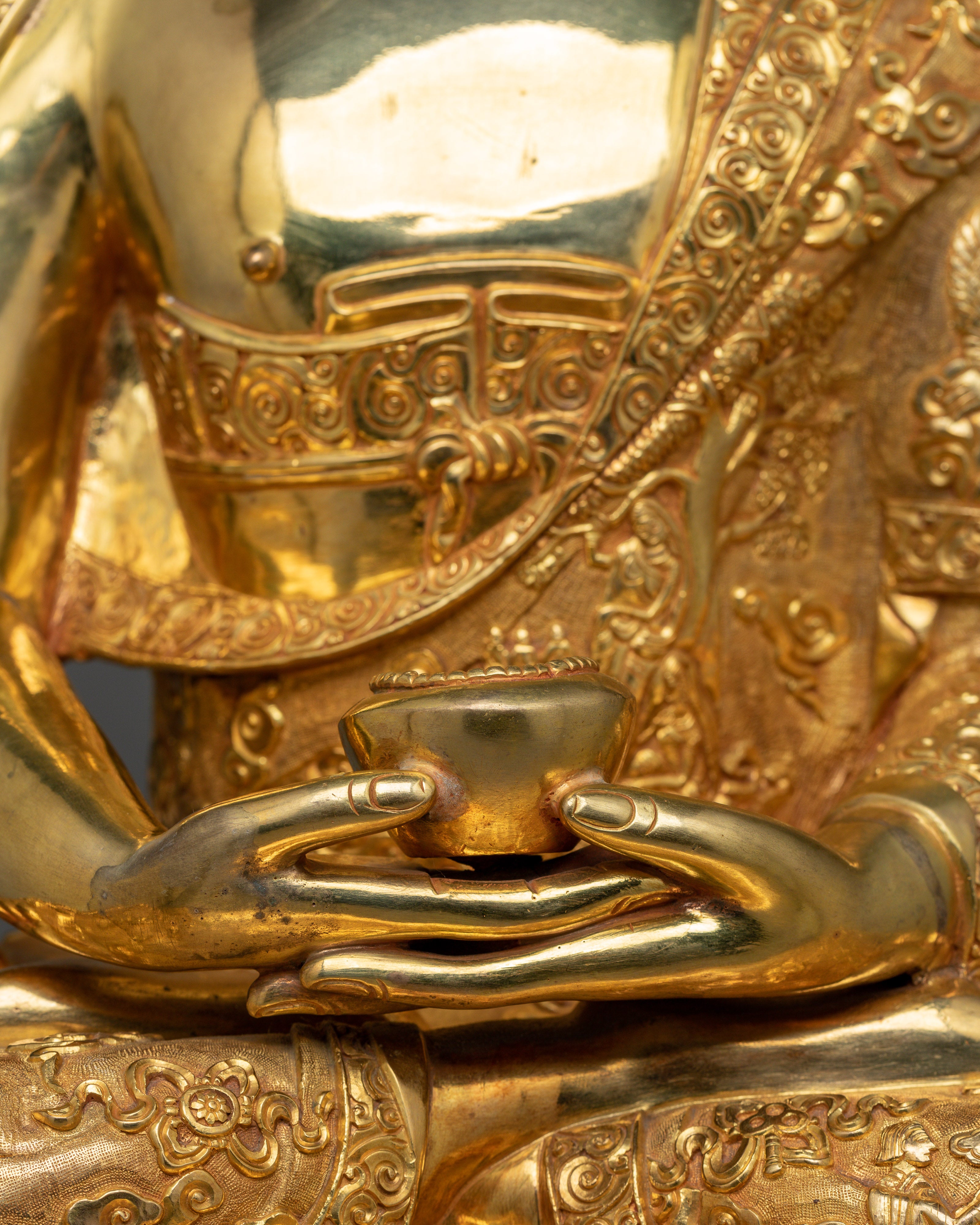 Splendid 24K Gold Gilded Amitabha Buddha Statue | Handcrafted Symbol of Infinite Light