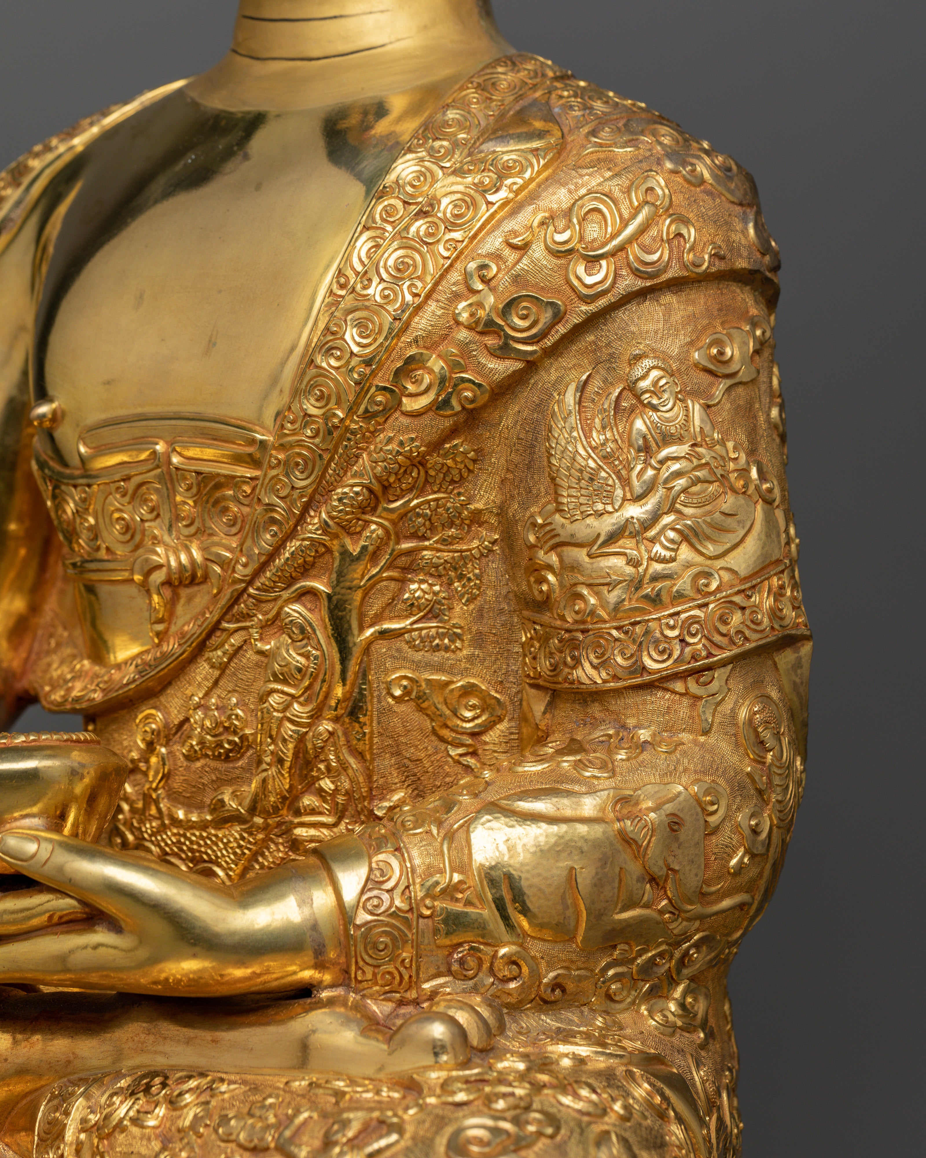 Splendid 24K Gold Gilded Amitabha Buddha Statue | Handcrafted Symbol of Infinite Light