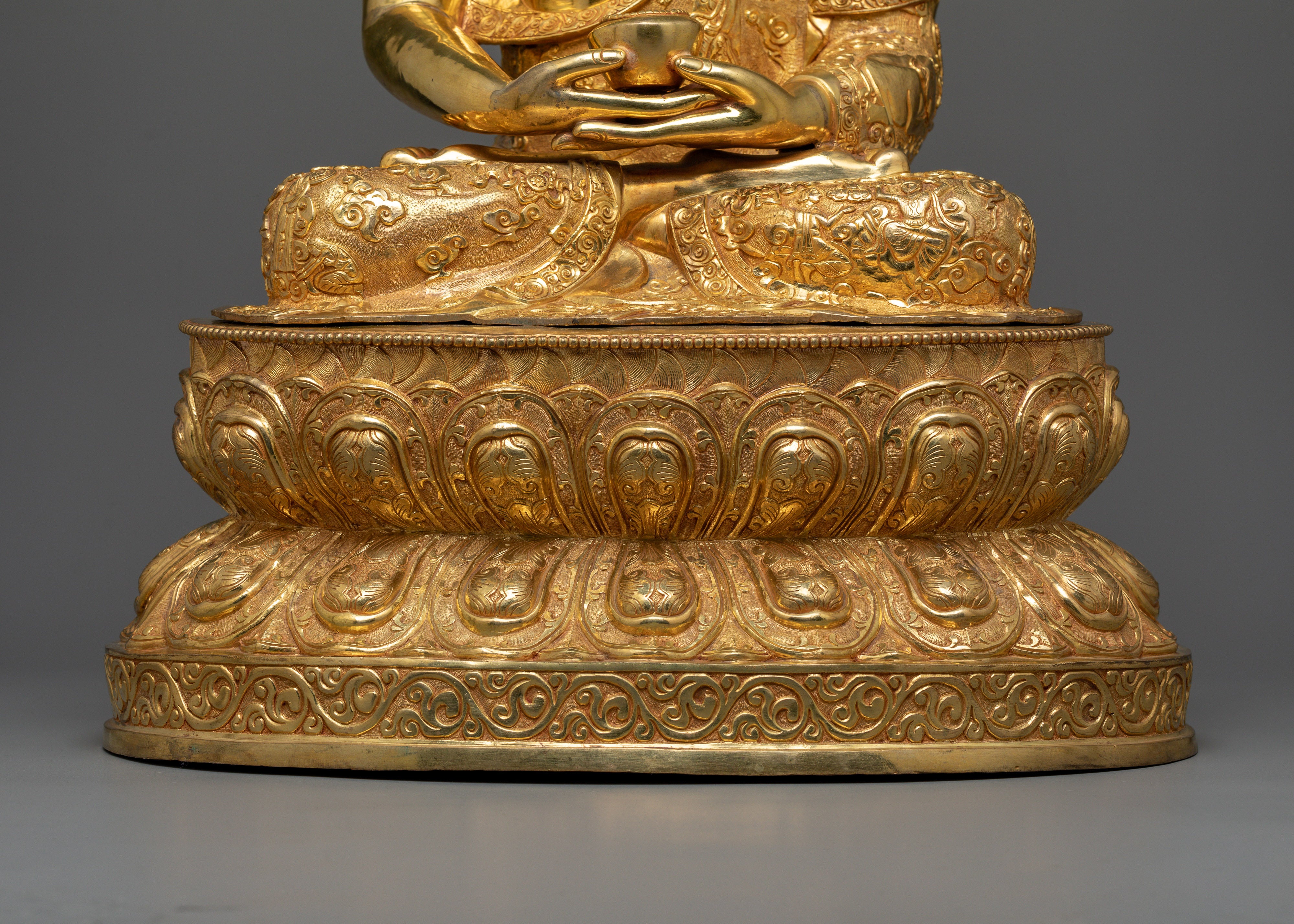 Splendid 24K Gold Gilded Amitabha Buddha Statue | Handcrafted Symbol of Infinite Light