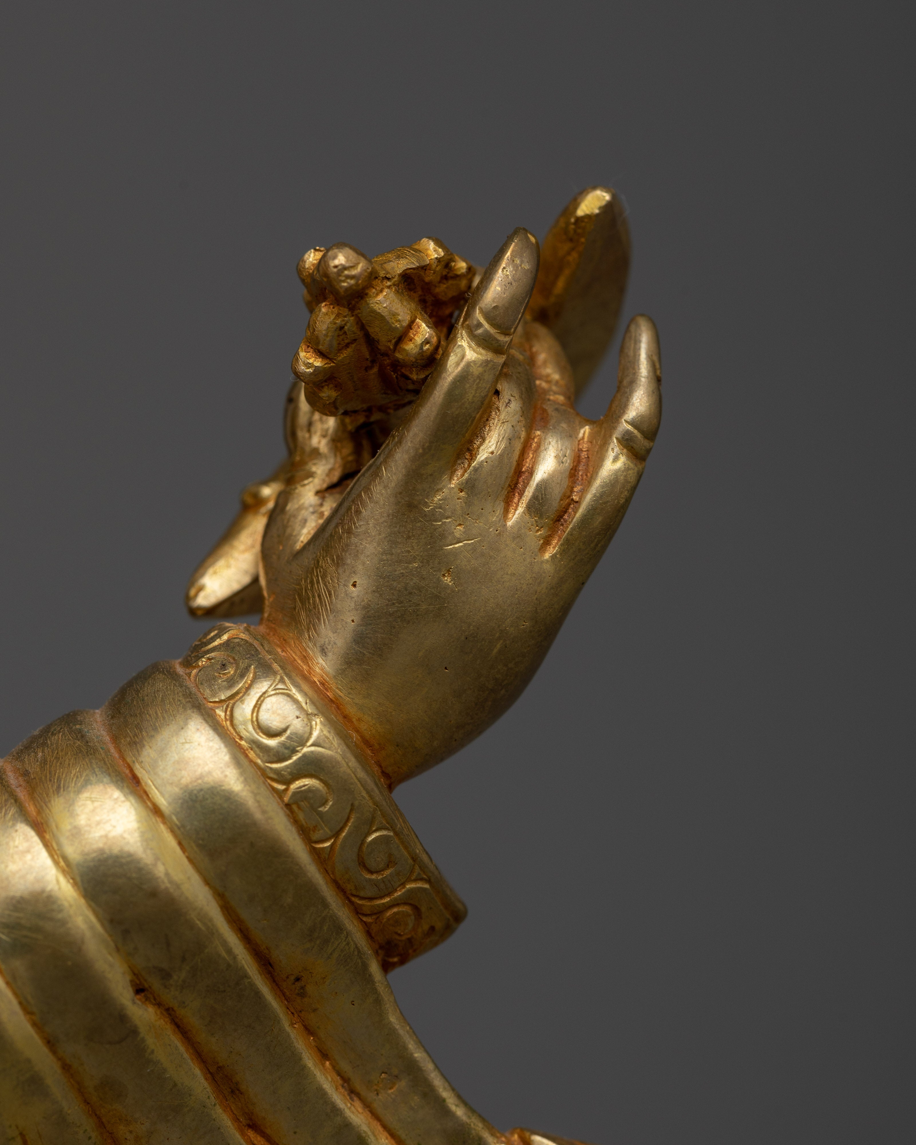 Fierce Mahakala Bernakchen 22cm Gold Gilded Statue | Handcrafted Protector of Dharma