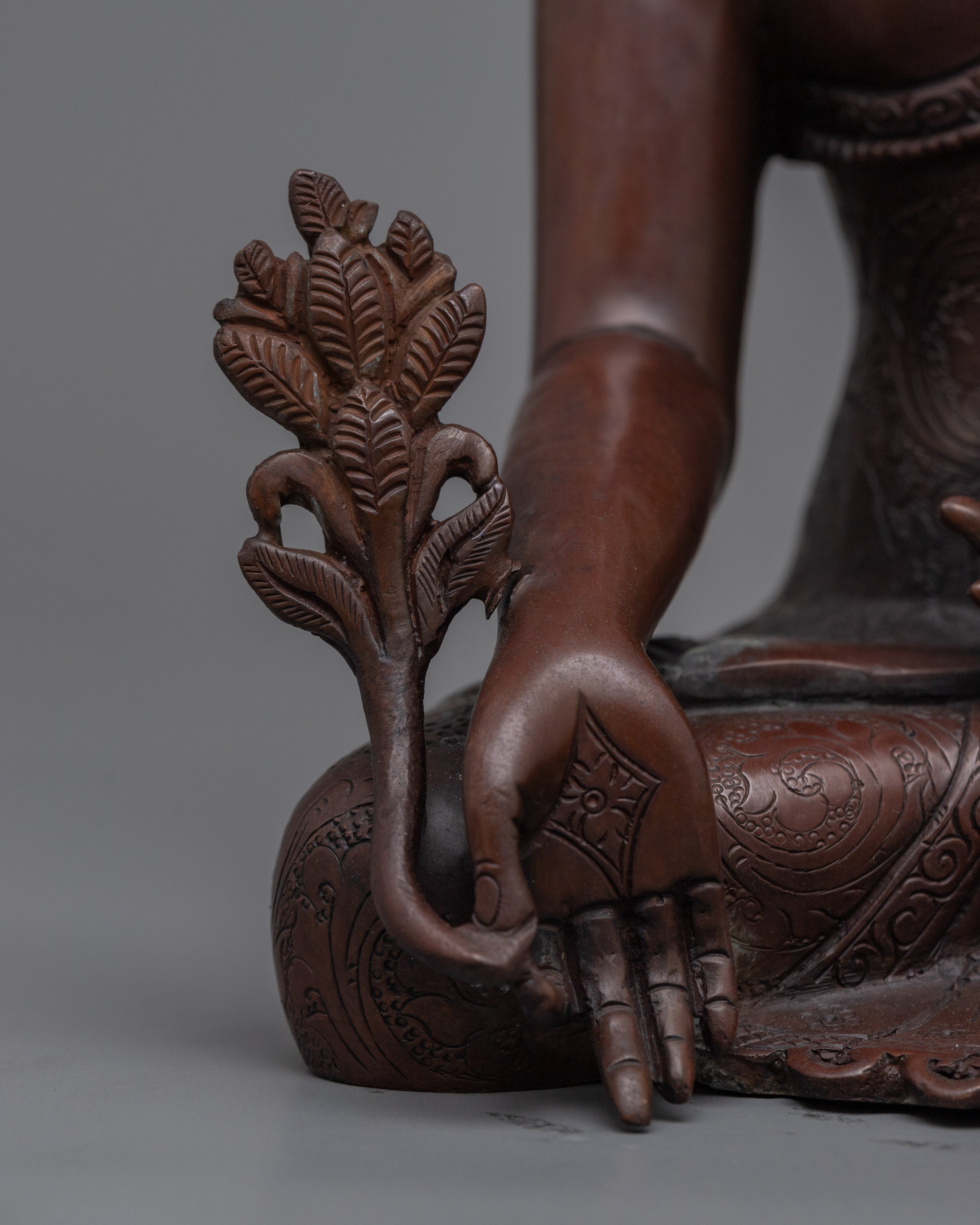 Serene Medicine Buddha Oxidized Sculpture | Handcrafted Symbol of Healing