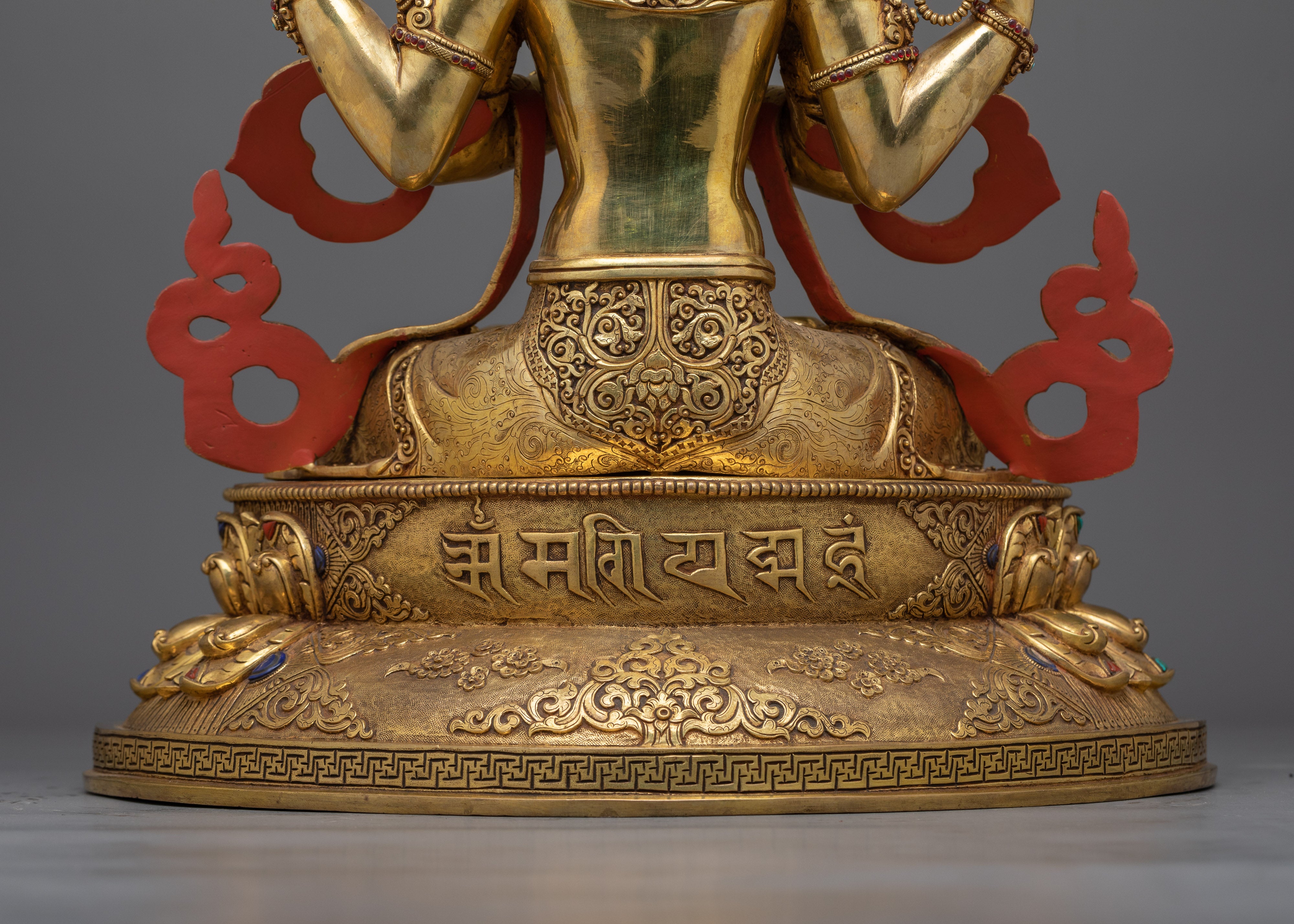 Chenrezig 24K Gold-Gilded Sculpture | A Majestic Symbol of Infinite Compassion