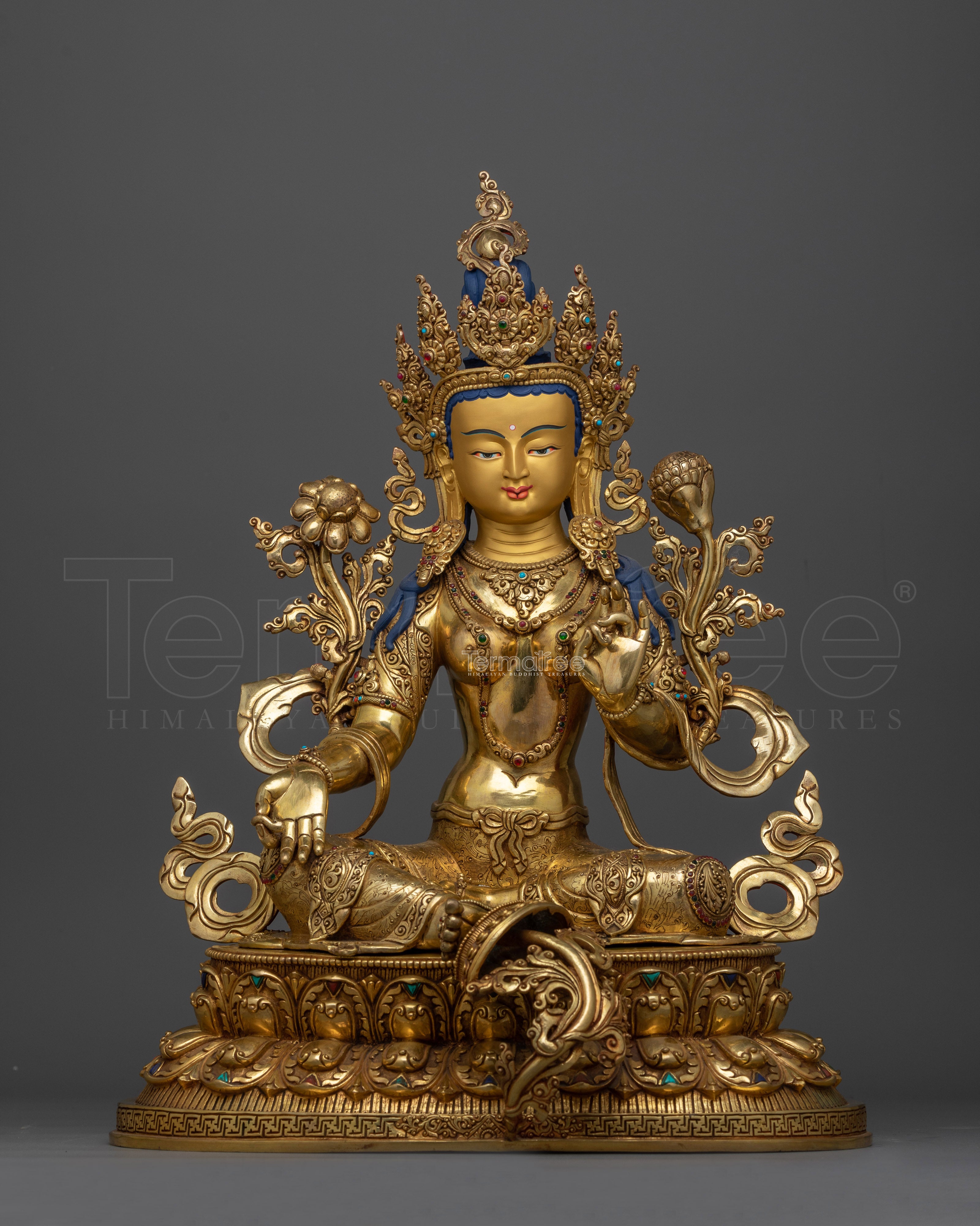 Mother Green Tara Gold-Gilded Statue | A Symbol of Compassionate Protection