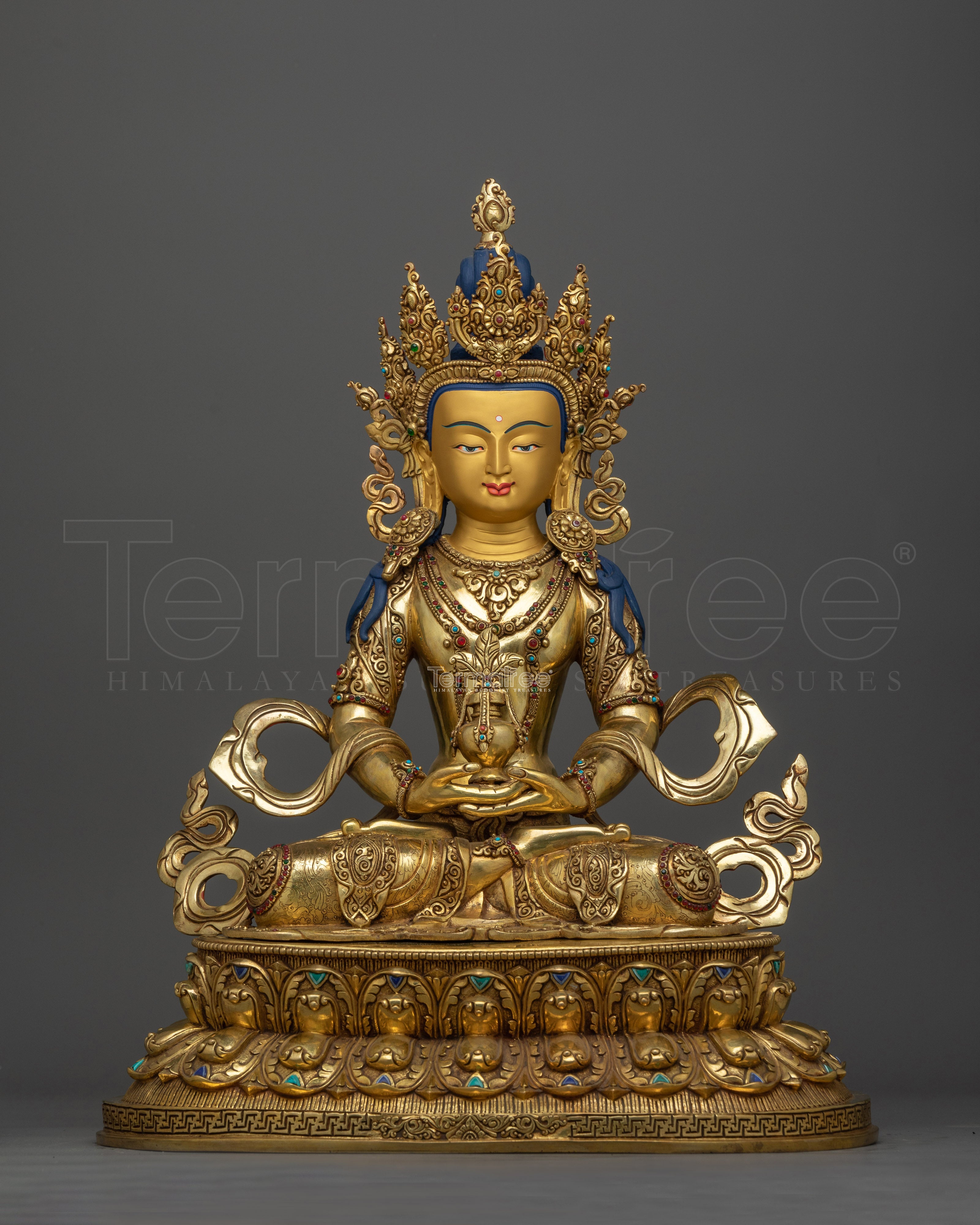 Longevity Amitayus Gold-Gilded Statue | A Beacon of Endless Life and Spiritual Prosperity