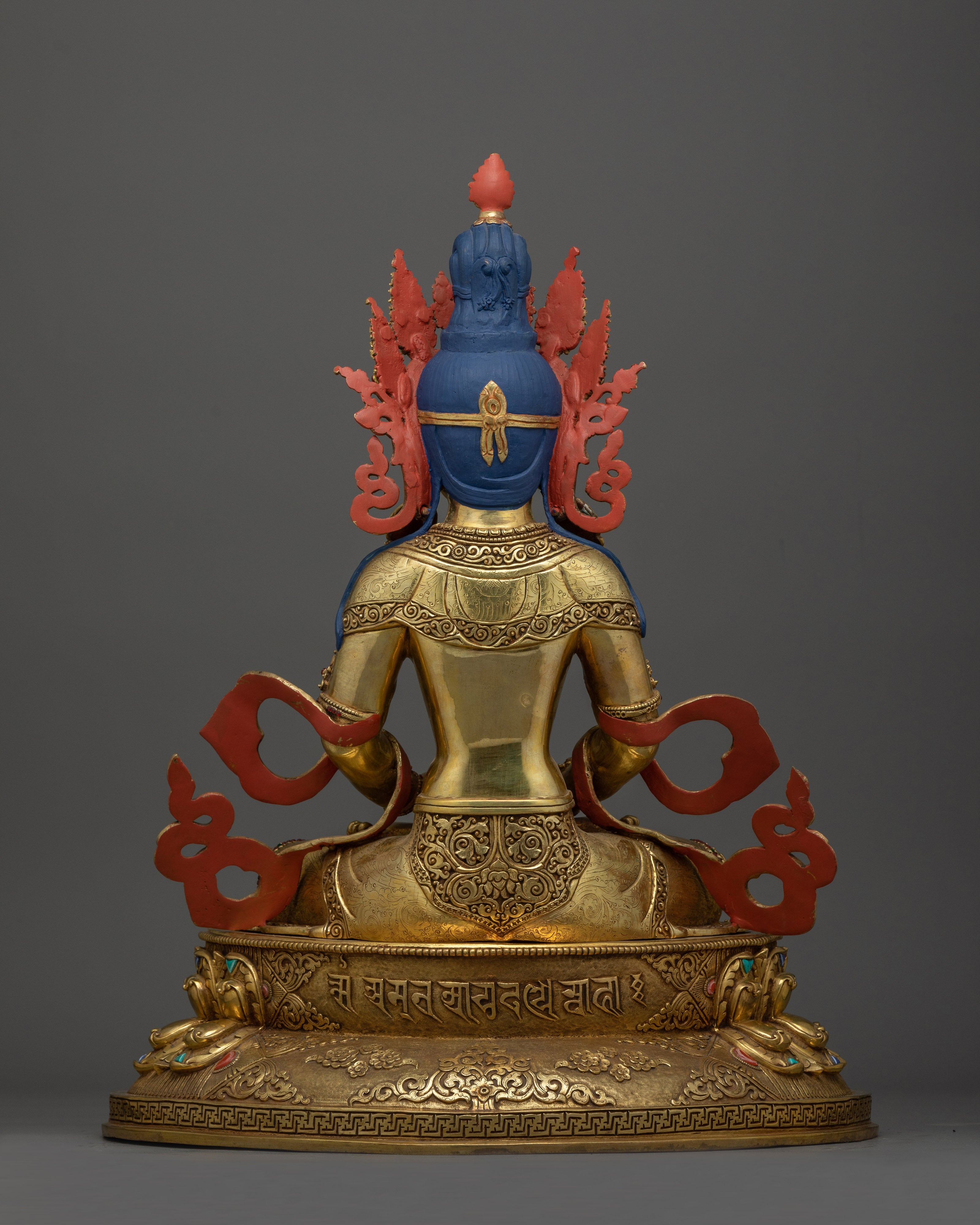 Longevity Amitayus Gold-Gilded Statue | A Beacon of Endless Life and Spiritual Prosperity