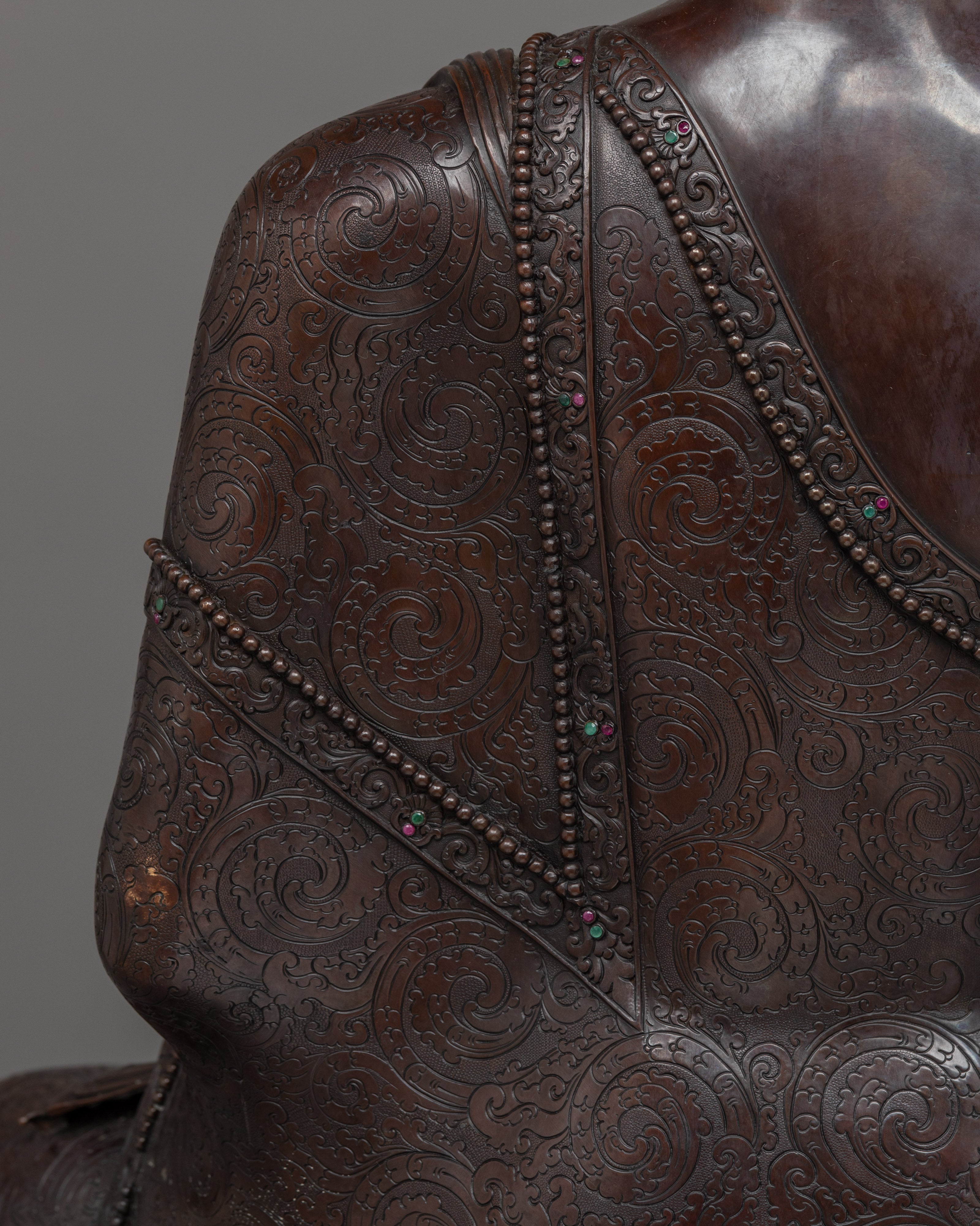 Enlighten Teacher Shakyamuni Buddha Oxidized Statue | A Majestic Symbol of Serene Wisdom