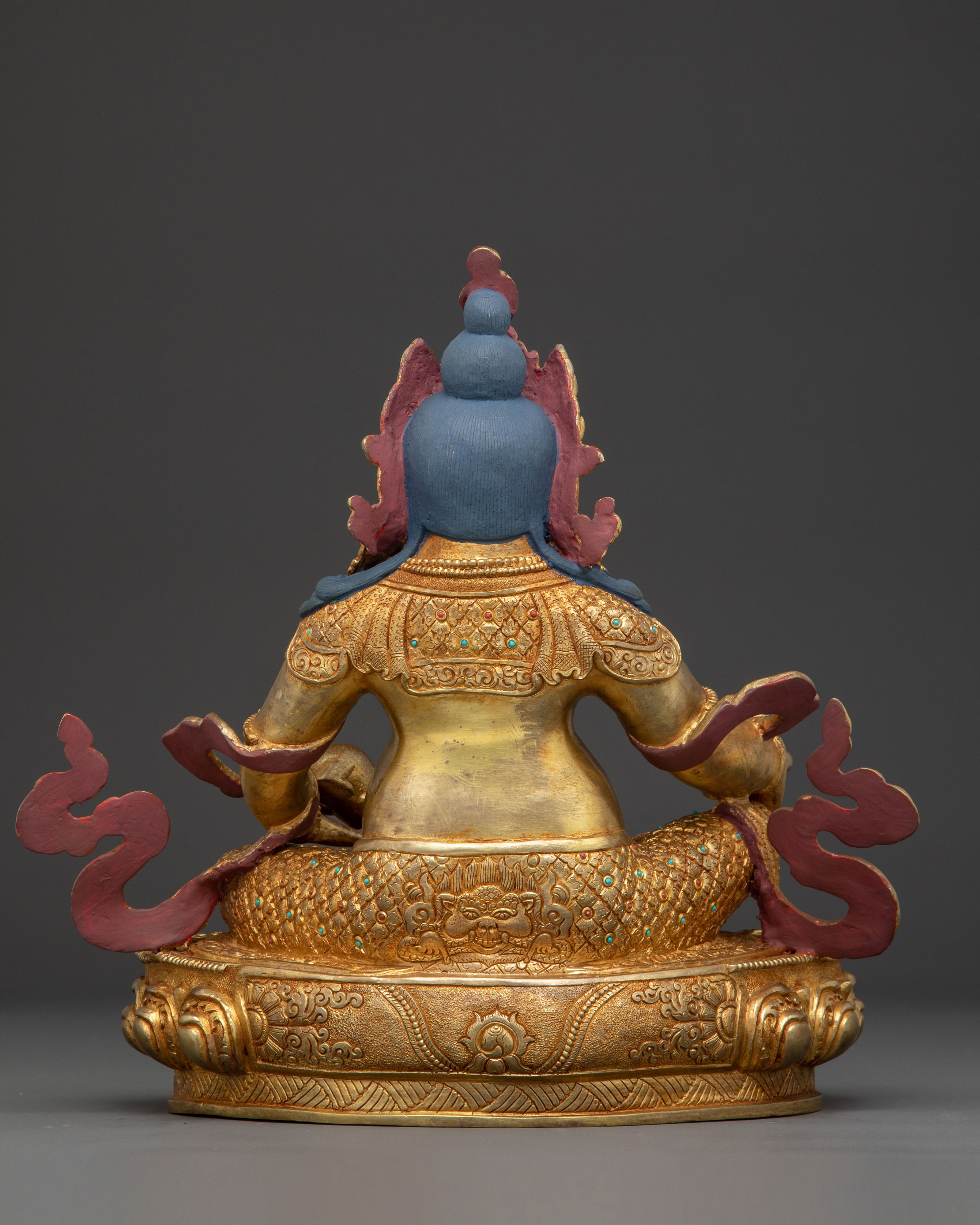 Golden Majestic Wealth Icon Dzambhala Statue | Tibetan Protector Deity