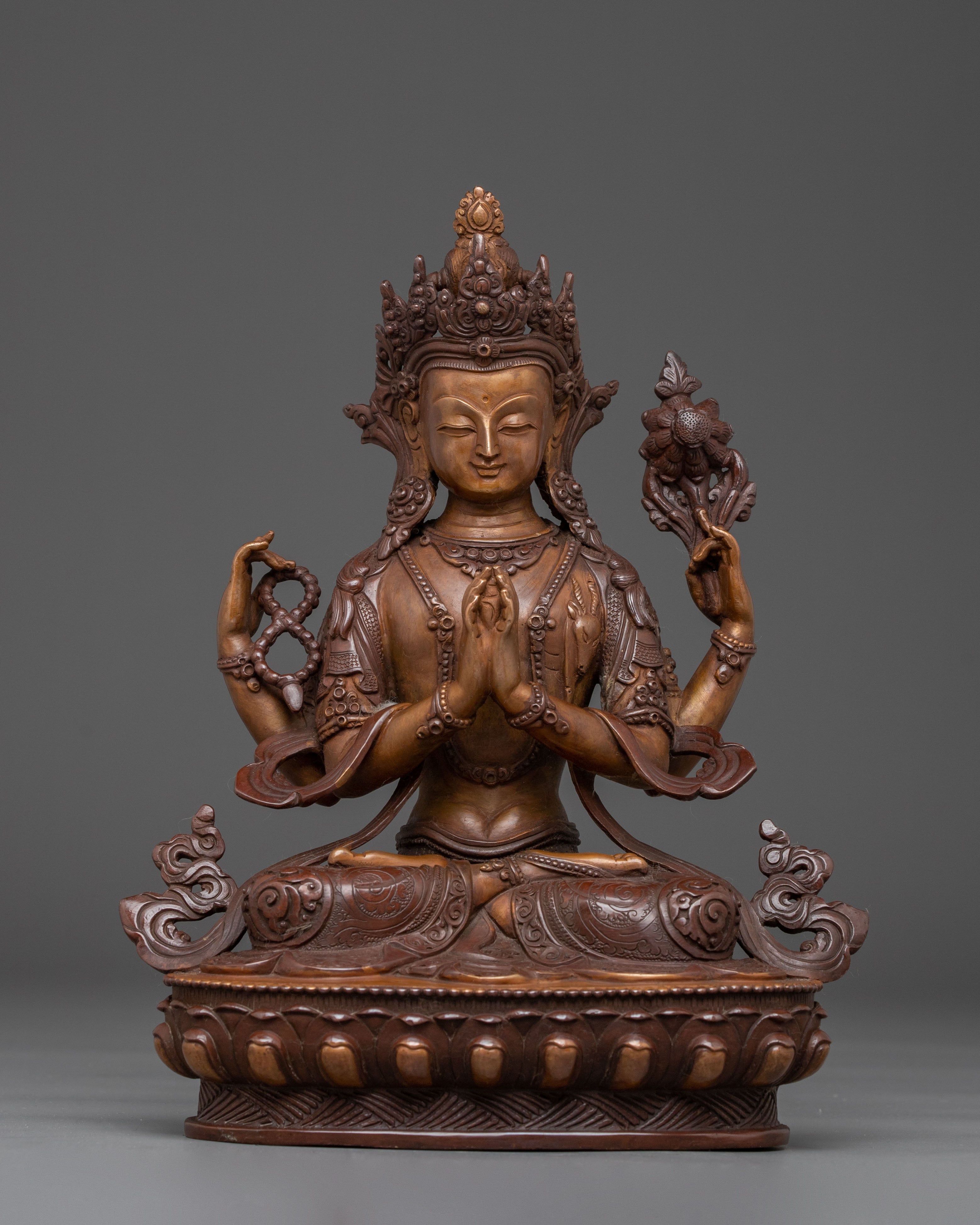 Handcrafted Compassionate Bodhisattva Avalokiteshvara Statue | Deity of Mercy and Peace