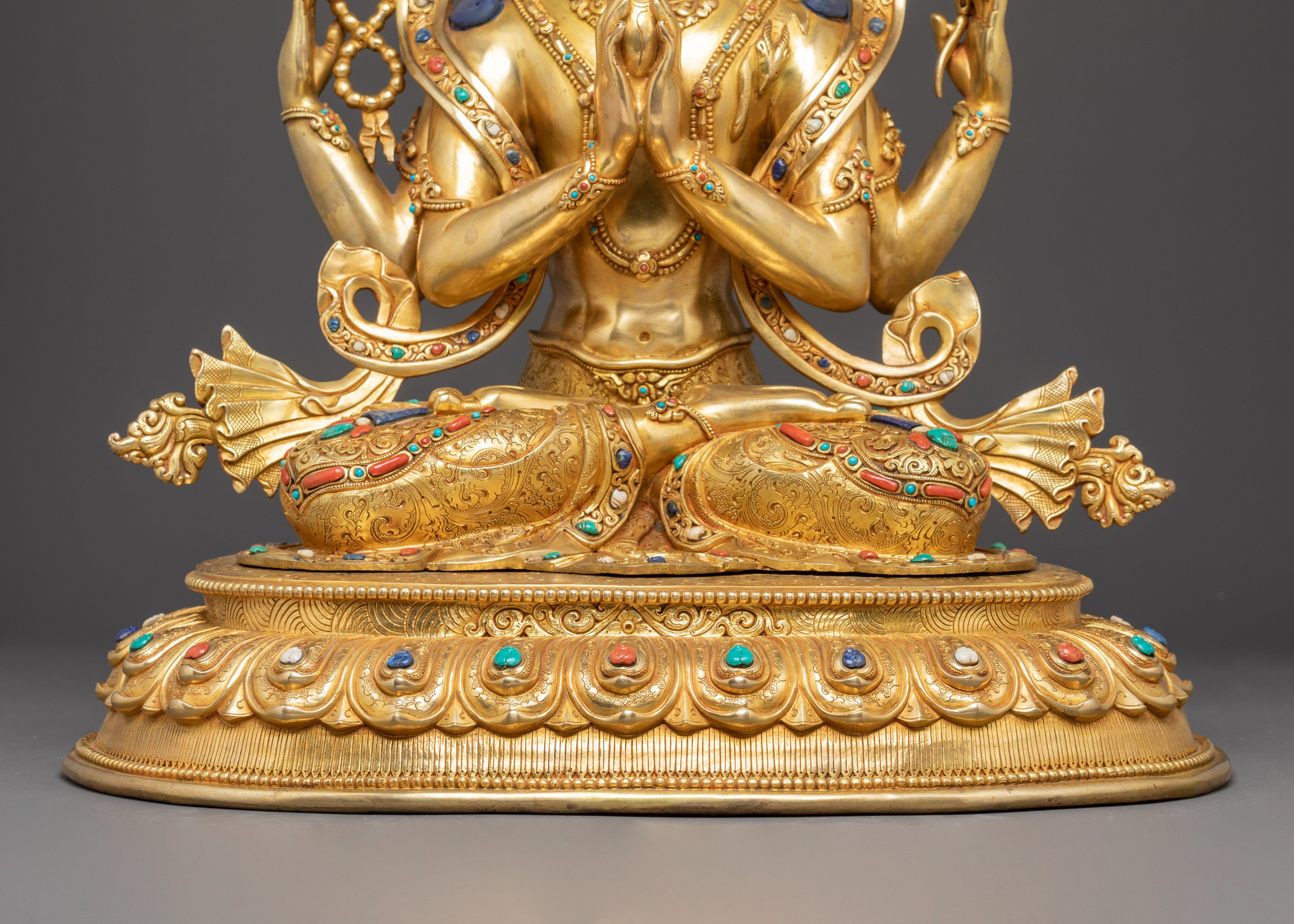 Handmade Copper Statue of Bodhisattva Chenrezig | Compassion Bodhisattva