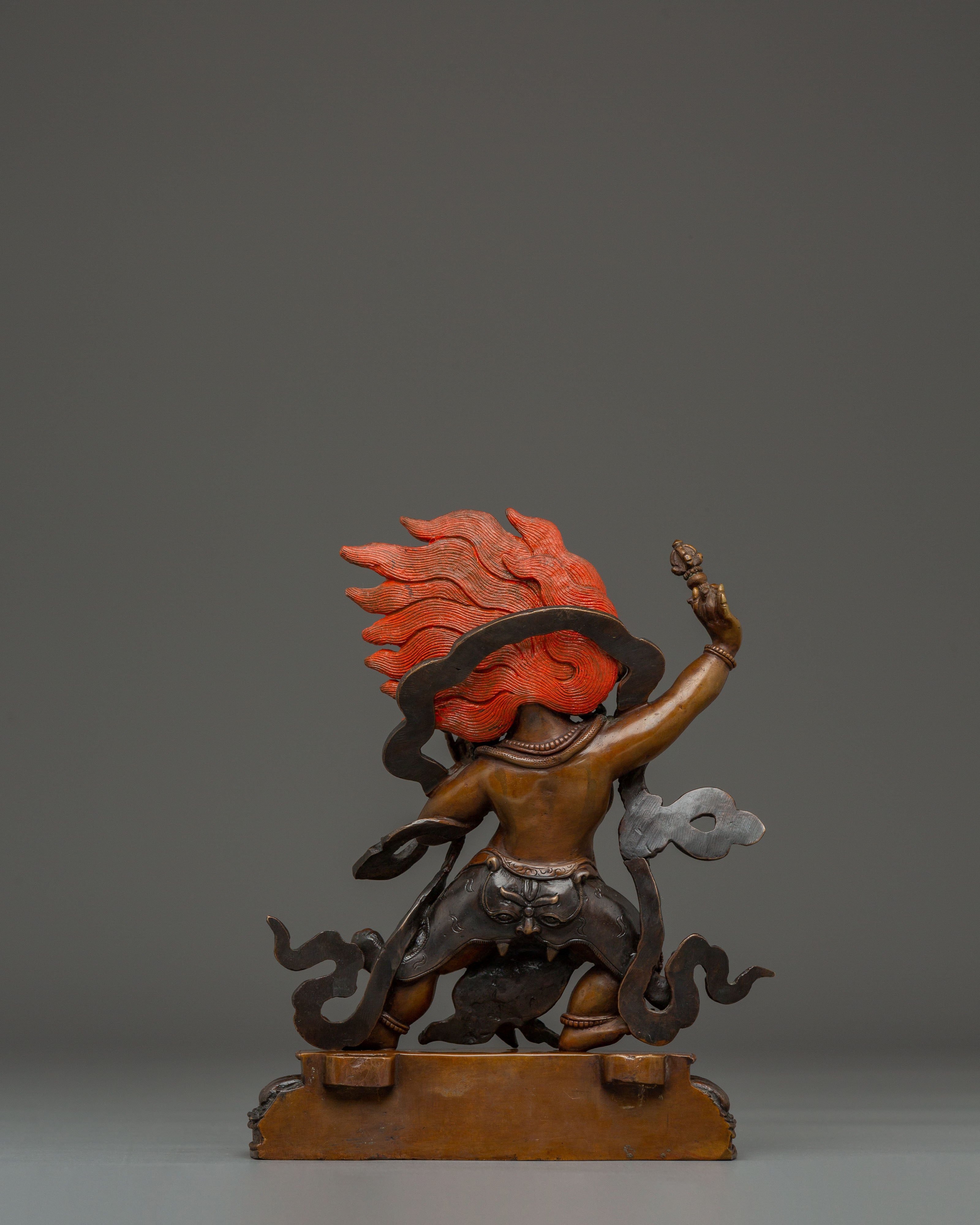 Vajrapani Copper Figurine: Protector Deity Statue | Meditation Altar Decor