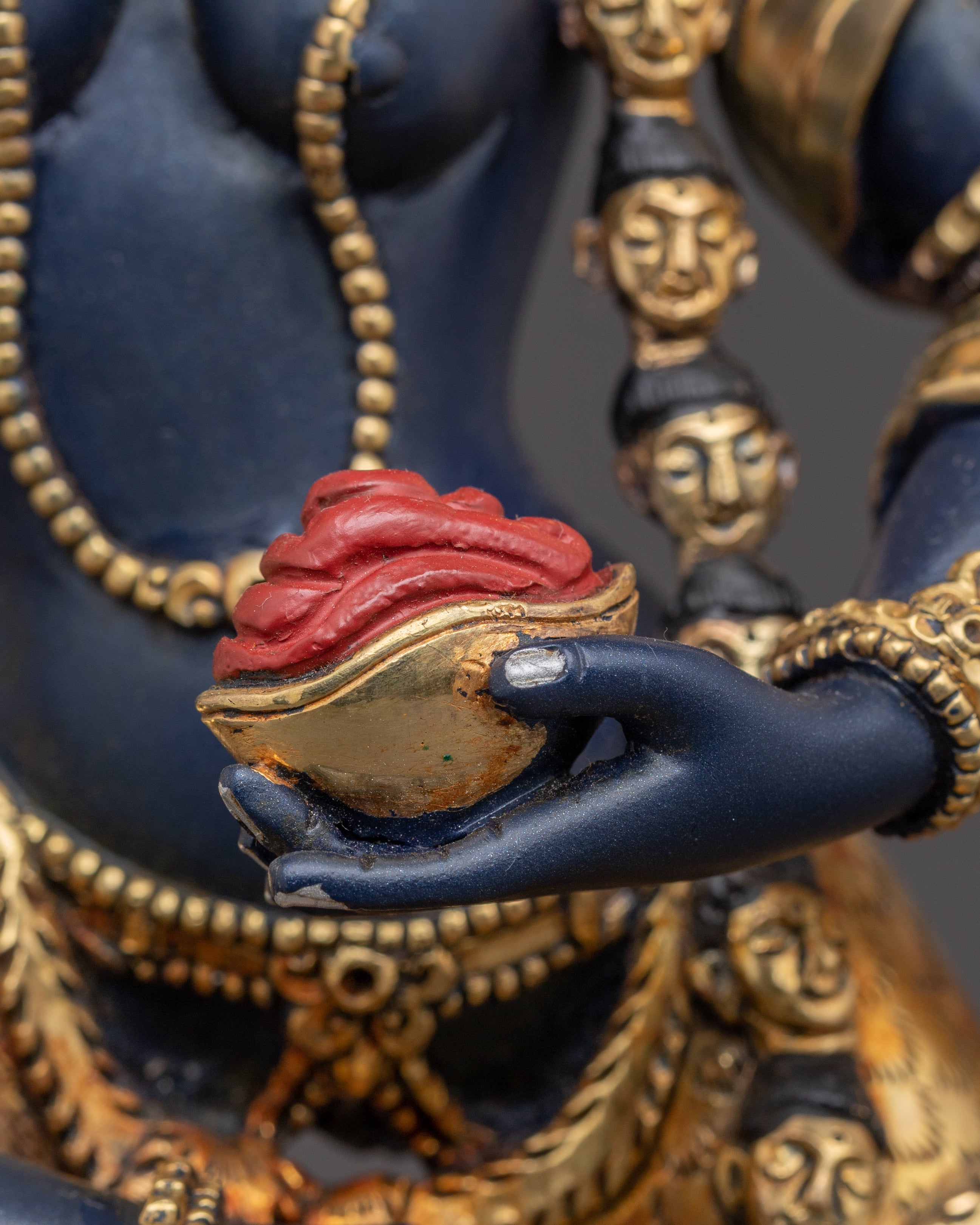 Handcrafted Dharma Protector Simhamukha Sculpture | Wrathful Guardian Deity