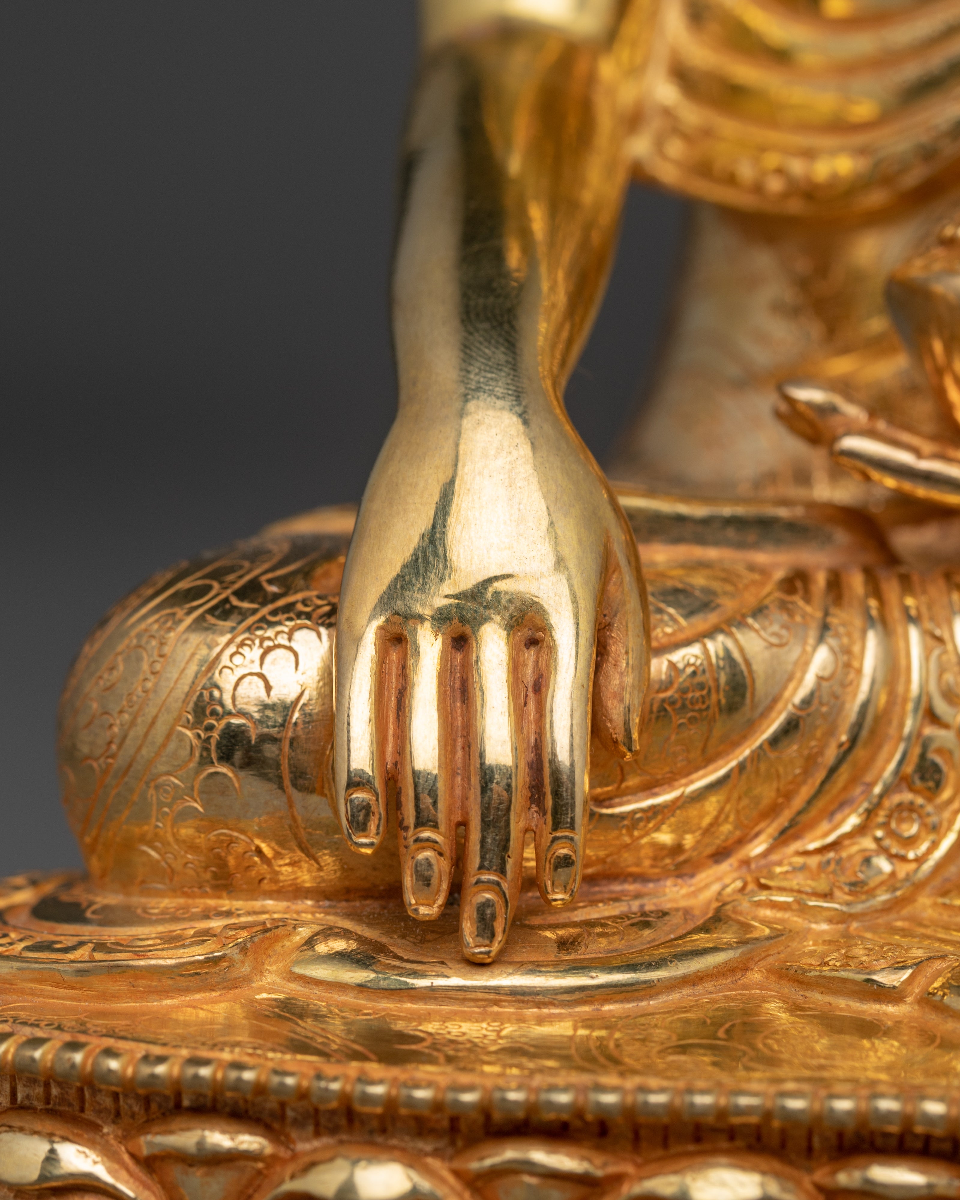 Handmade Tibetan Golden Shakyamuni Buddha Copper Art