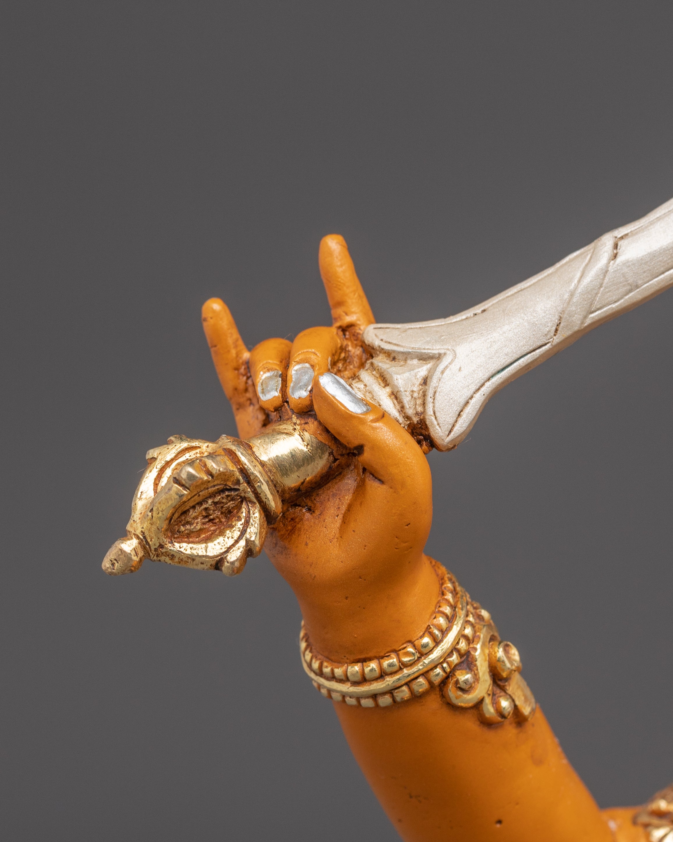 Handmade Golden Manjushri Art: Sword of Wisdom | Symbol of Insight