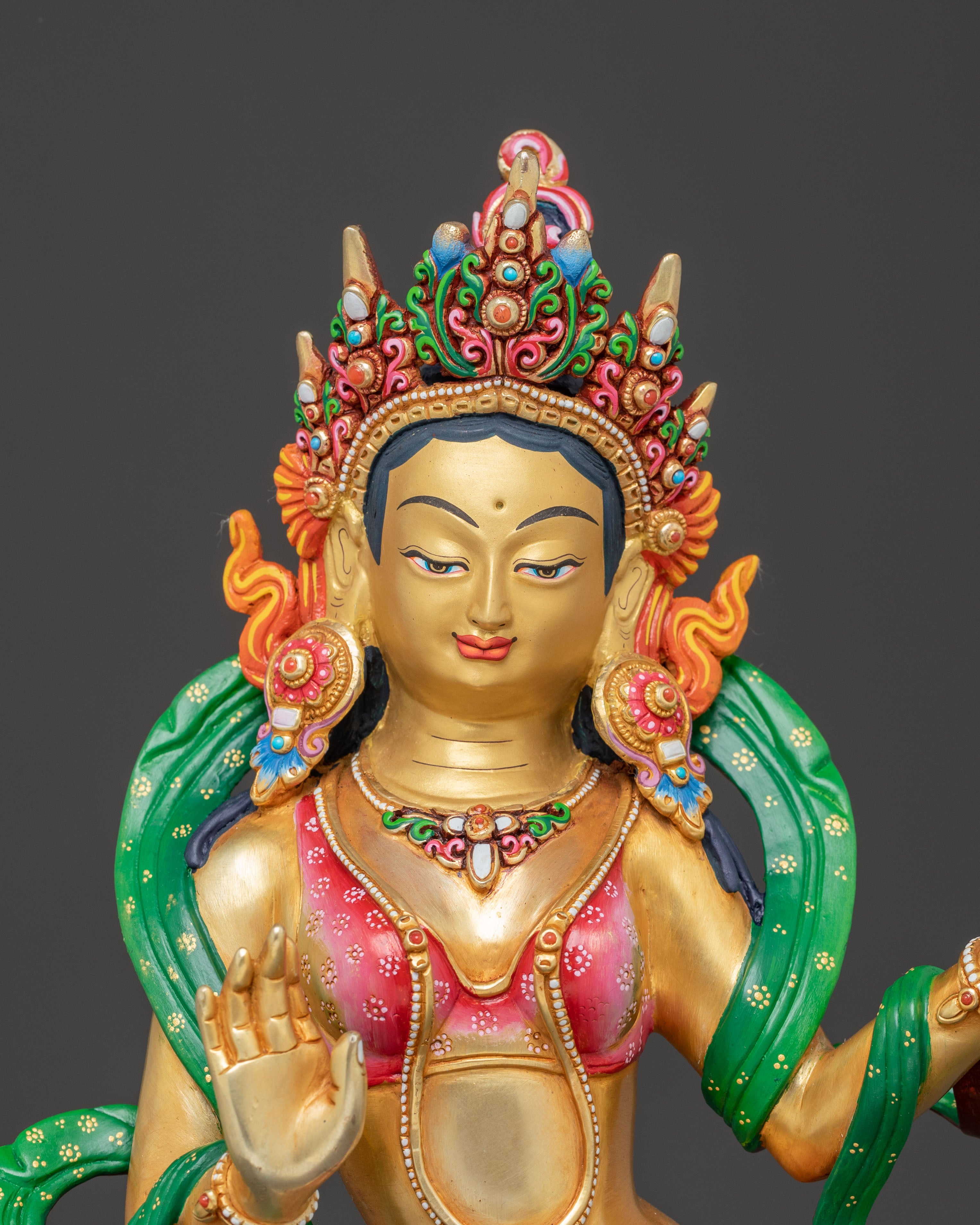 Handmade Padmasambhava Statue With Consorts