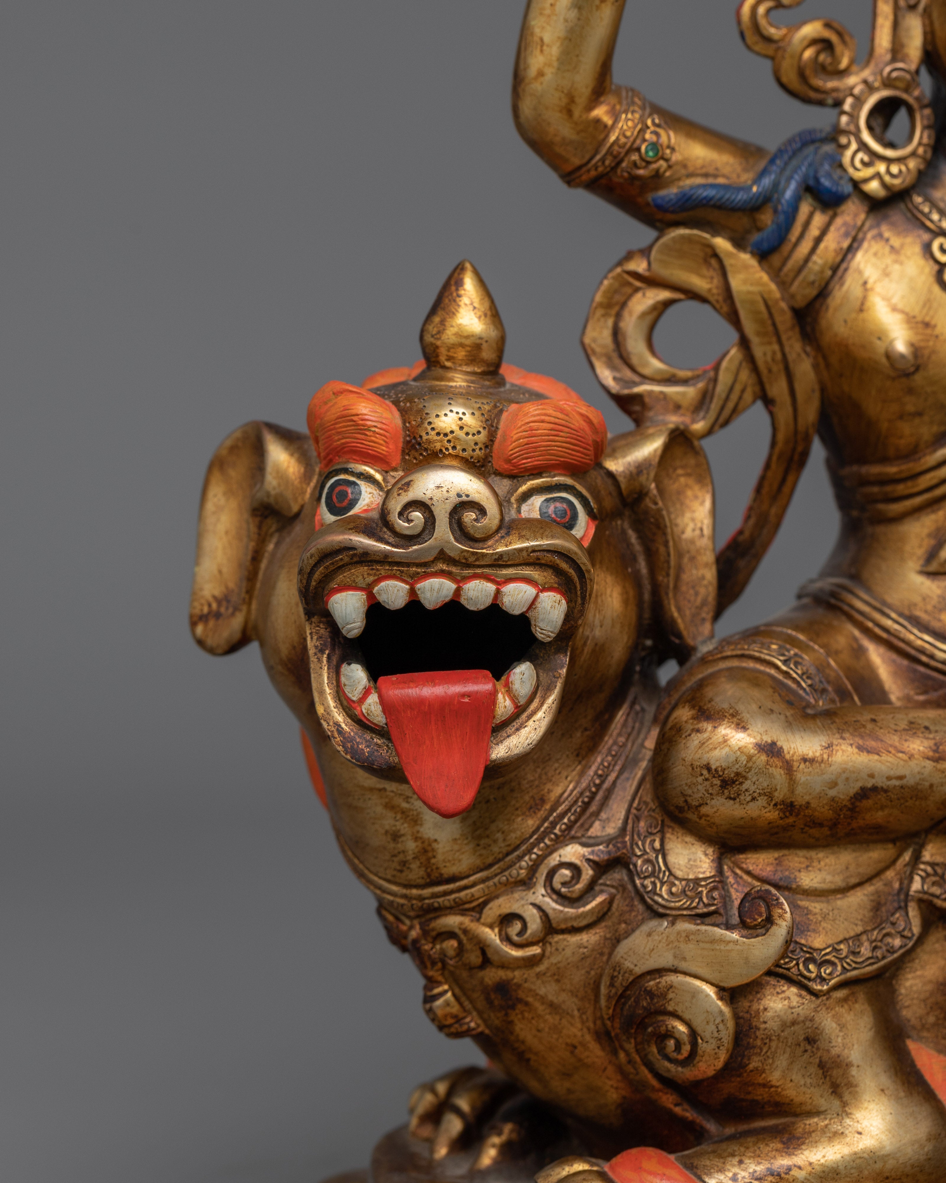 Simhanada Manjushri Antique Statue | A Roar of Wisdom and Power