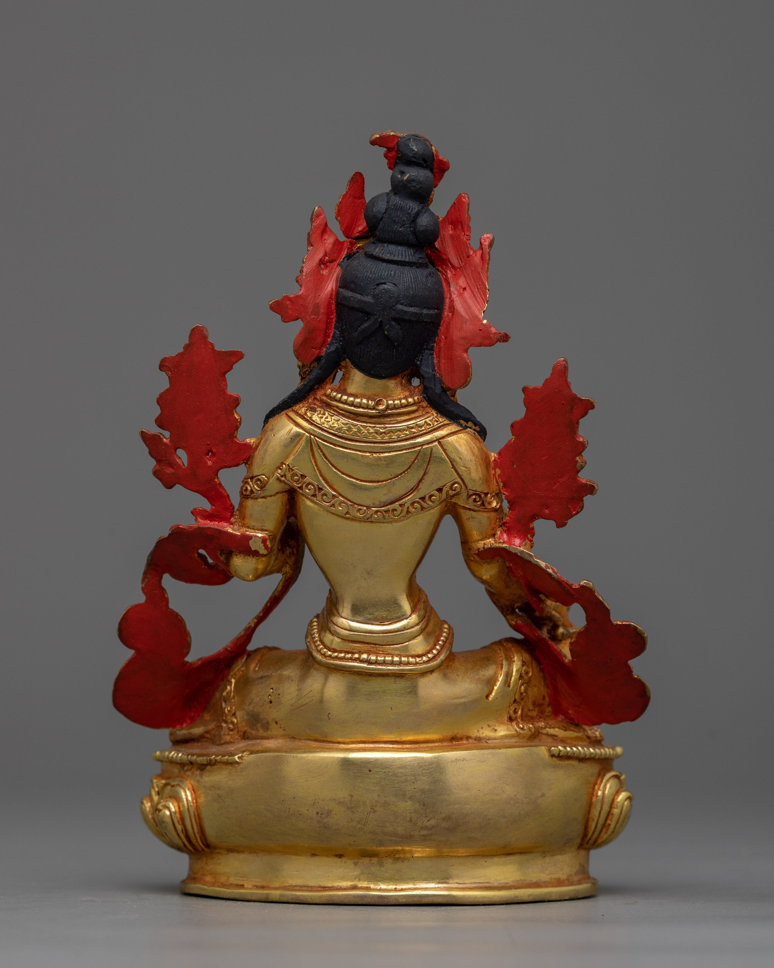 Green Tara Small Gold Gilded Statue | Embodiment of Compassionate Protection