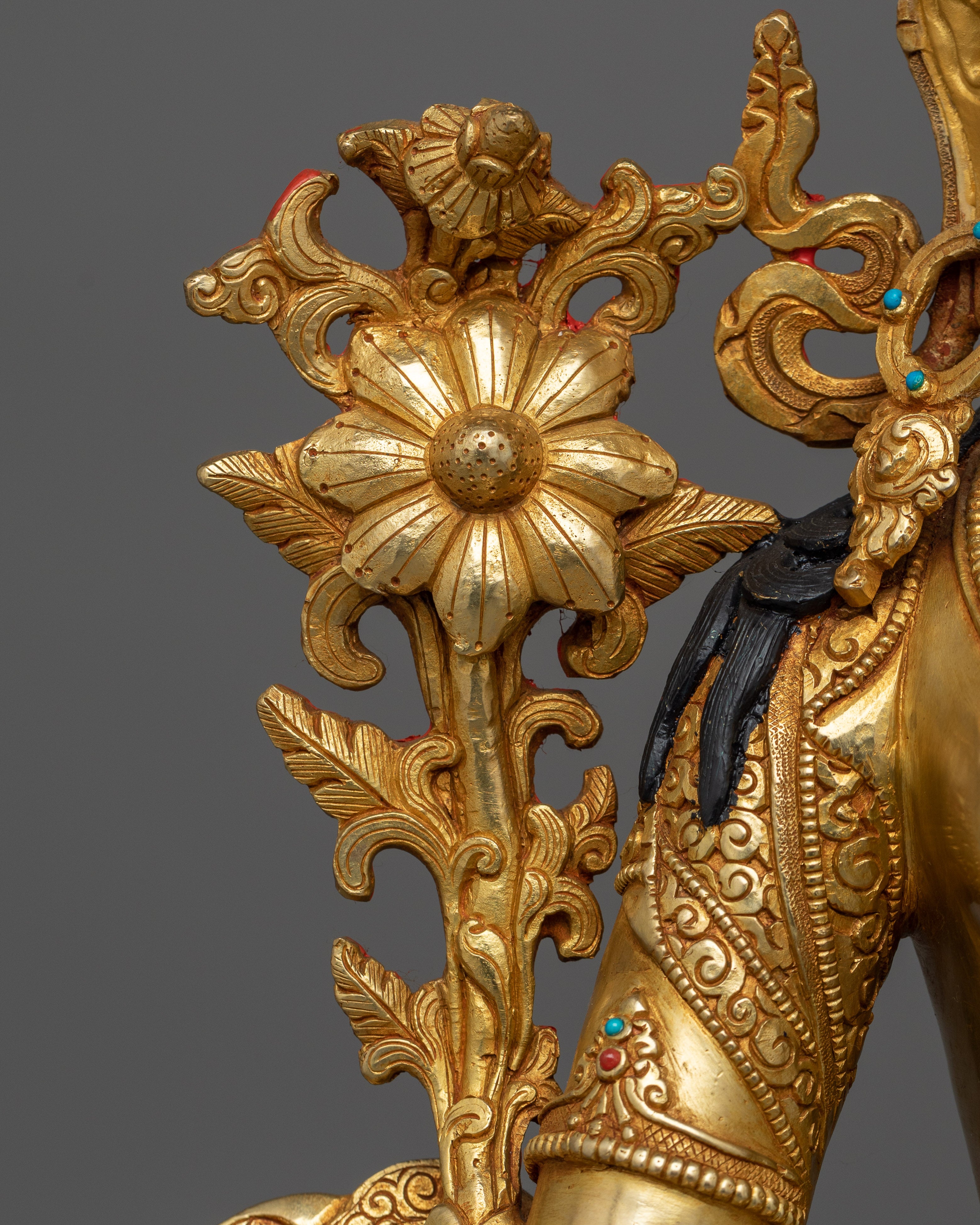 White Tara 48cm Elegantly Gold Gilded Statue | Embodiment of Serenity and Grace