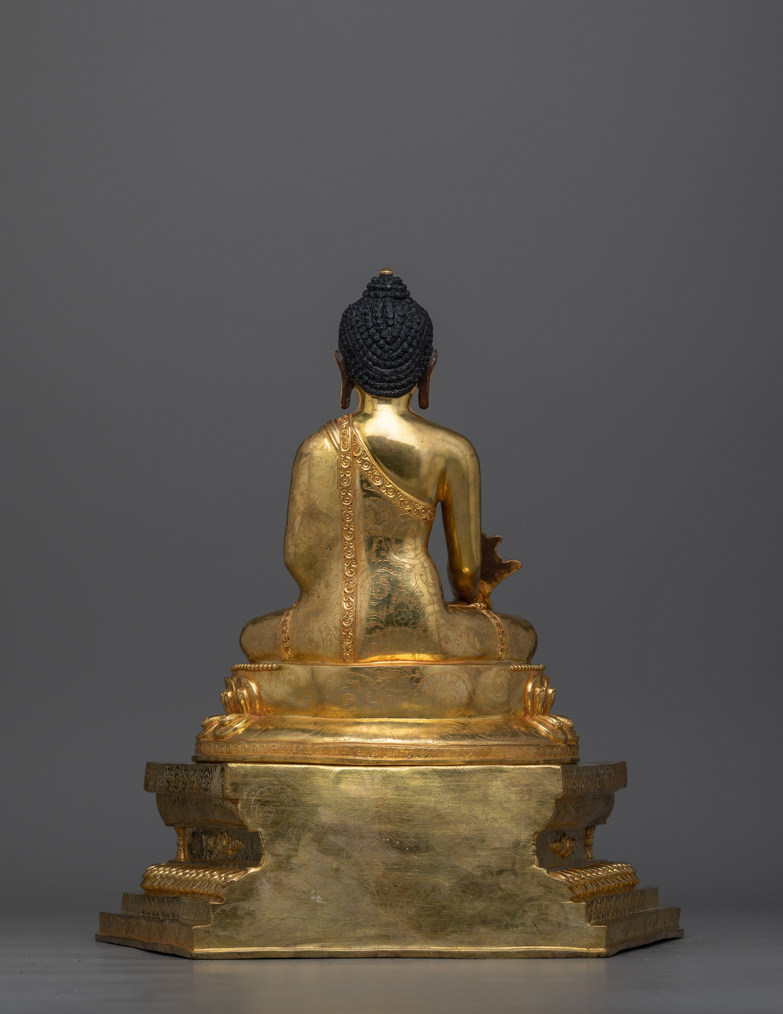 Medicine Buddha 24K Gold Gilded Statue | Symbol of Healing and Compassion Buddha