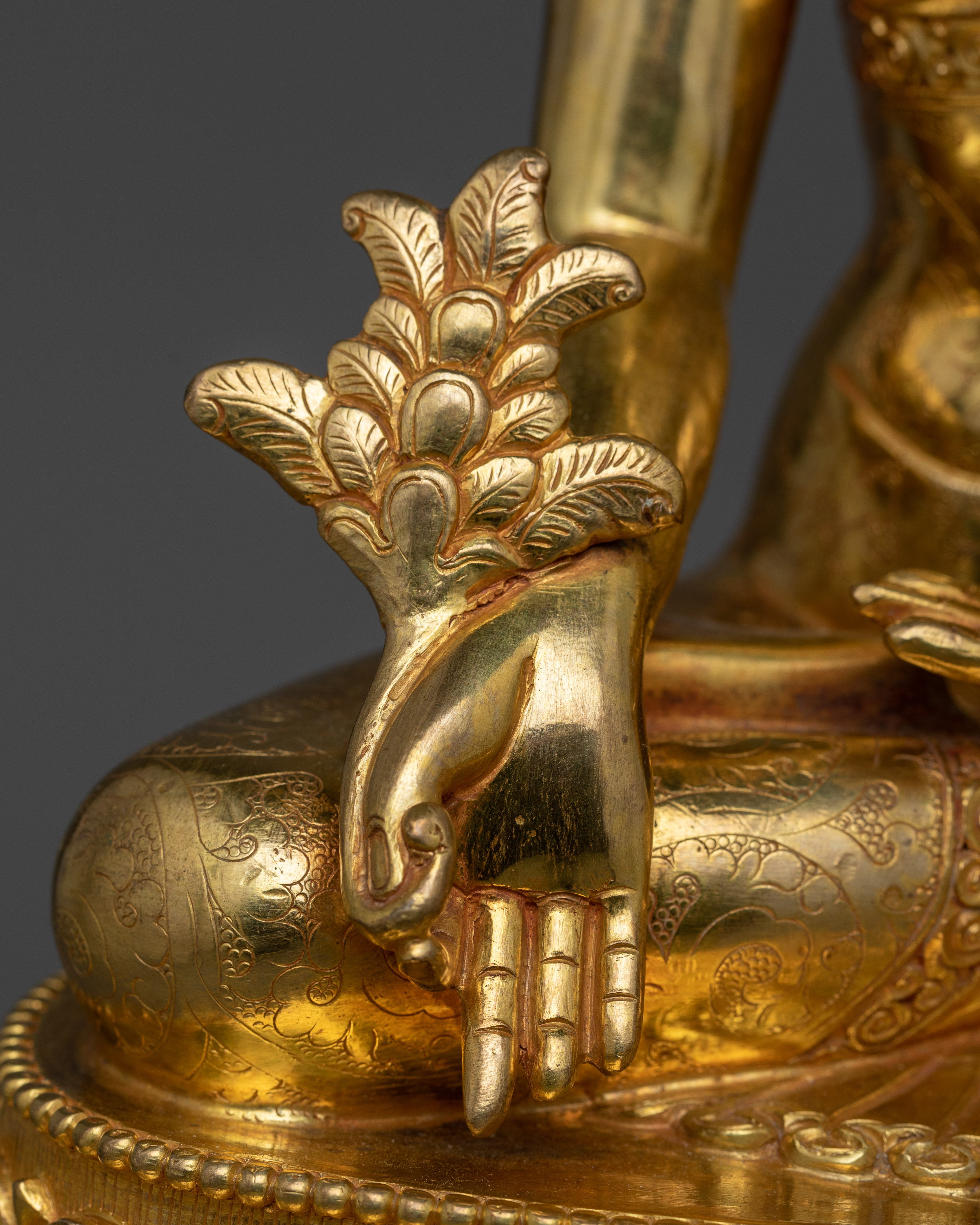 Medicine Buddha 24K Gold Gilded Statue | Symbol of Healing and Compassion Buddha