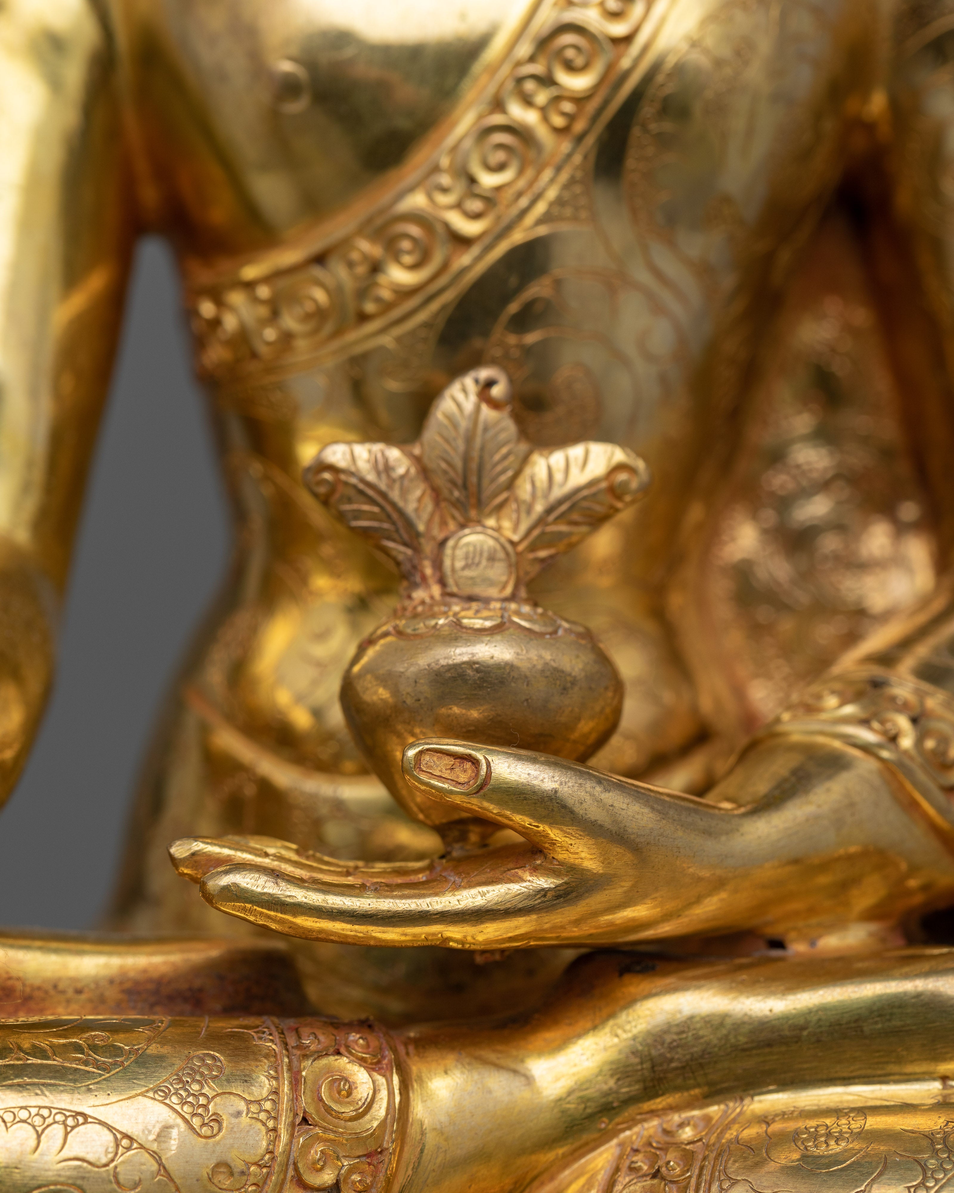 Medicine Buddha 24K Gold Gilded Statue | Symbol of Healing and Compassion Buddha