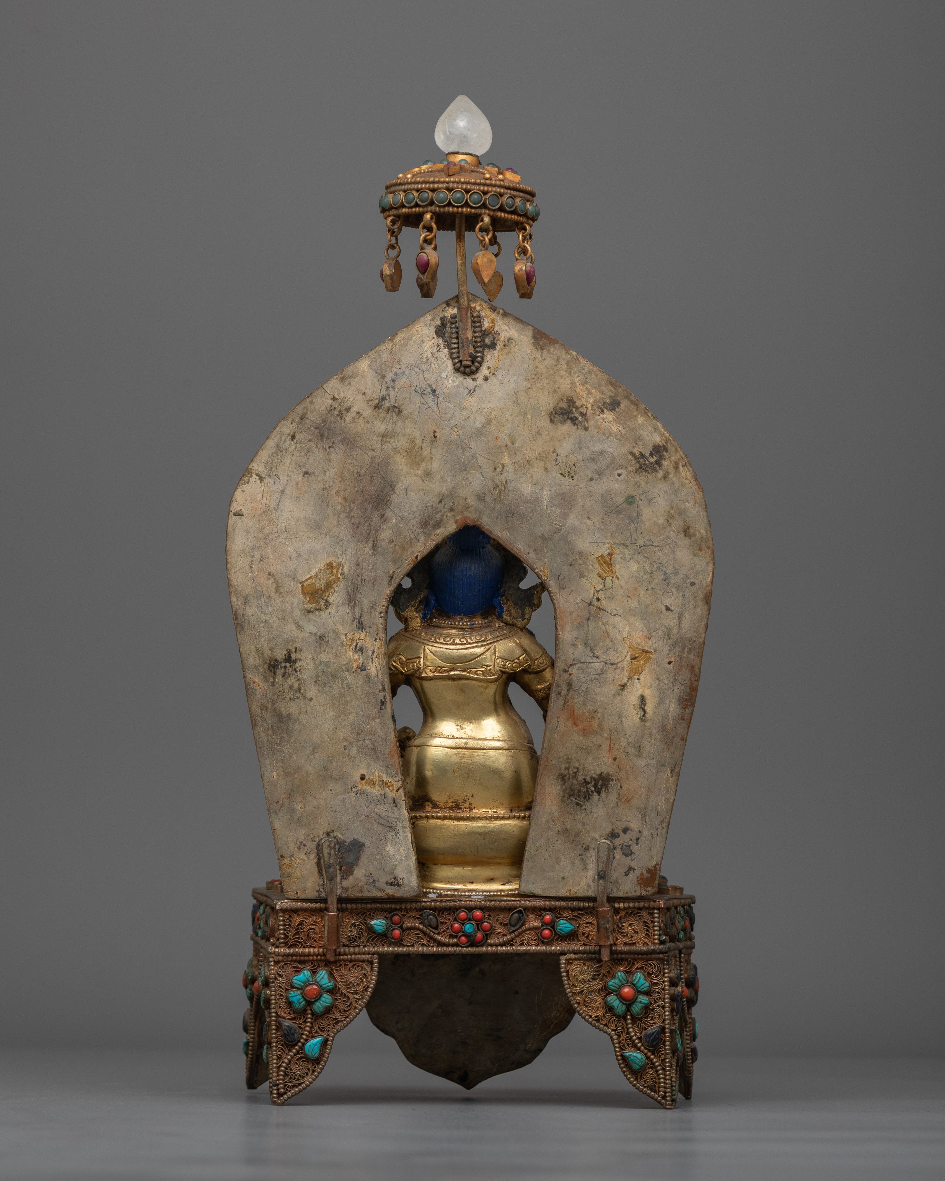 Dzambhala Lapis Stone Body Statue | Wealth and Prosperity in Vivid Blue