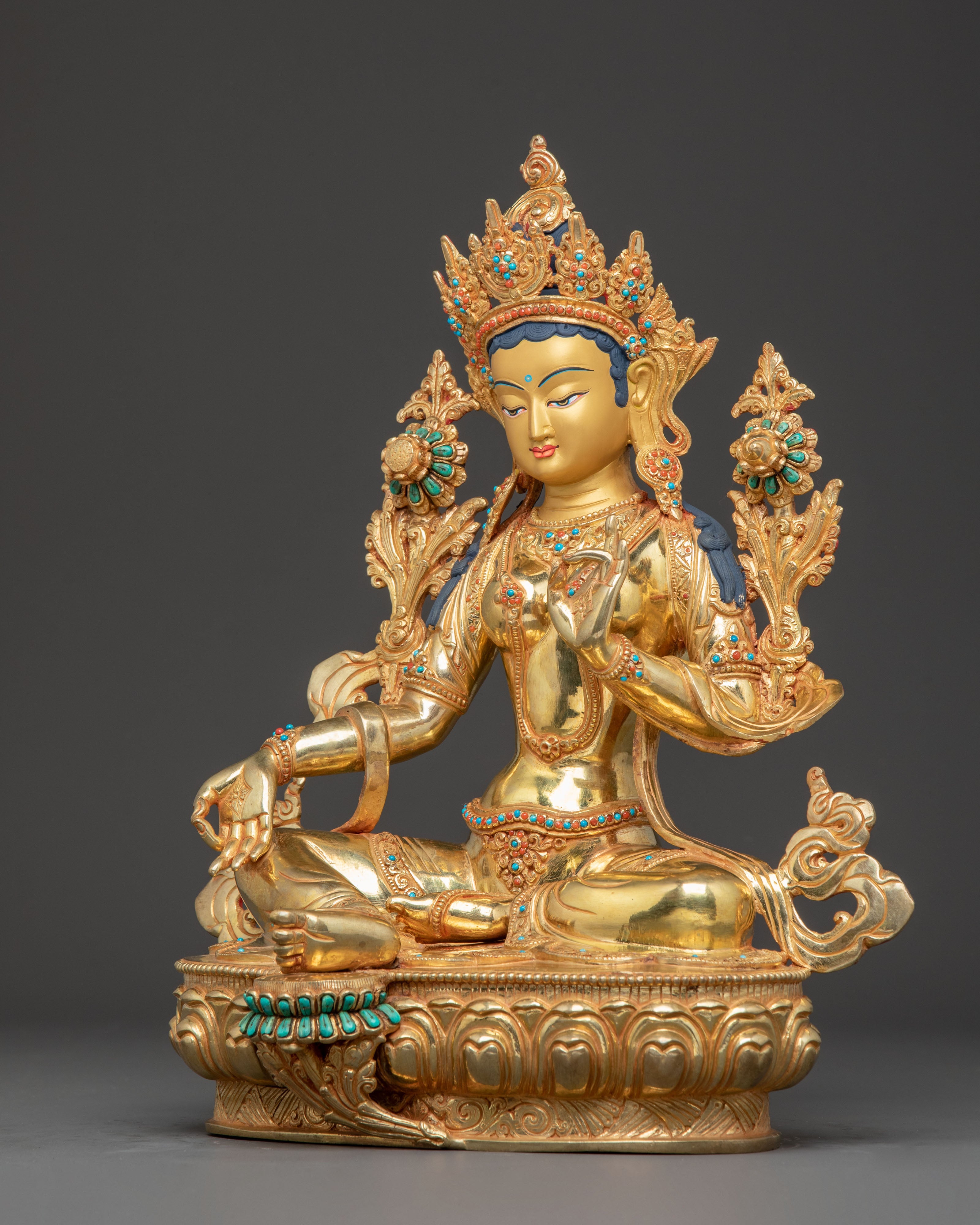 Radiant Statue of Mother Green Tara | Goddess of Compassion