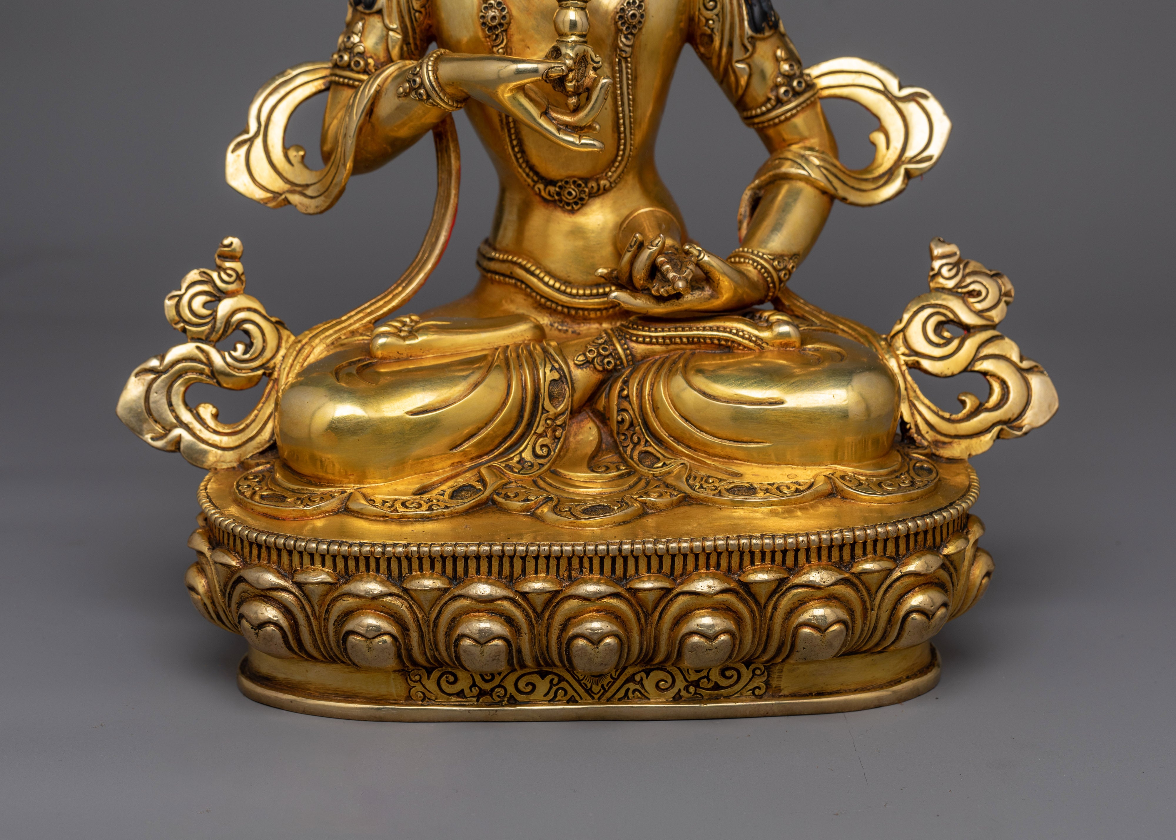 Vajrasattva Gold-Gilded 35cm Statue | Symbol of Purification and Renewal