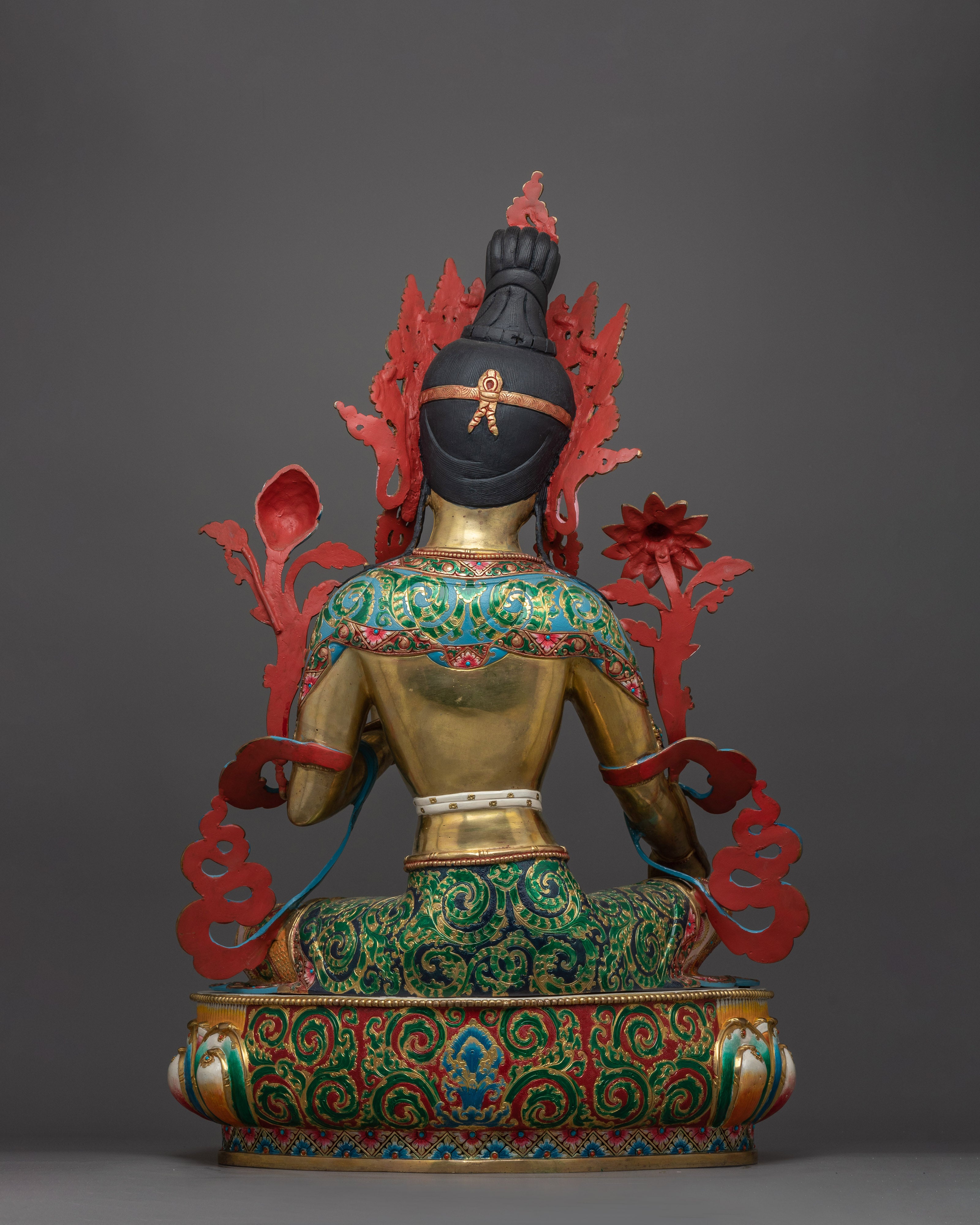 Green Tara Beautiful Colored Sculpture | Embodiment of Compassionate Rescue