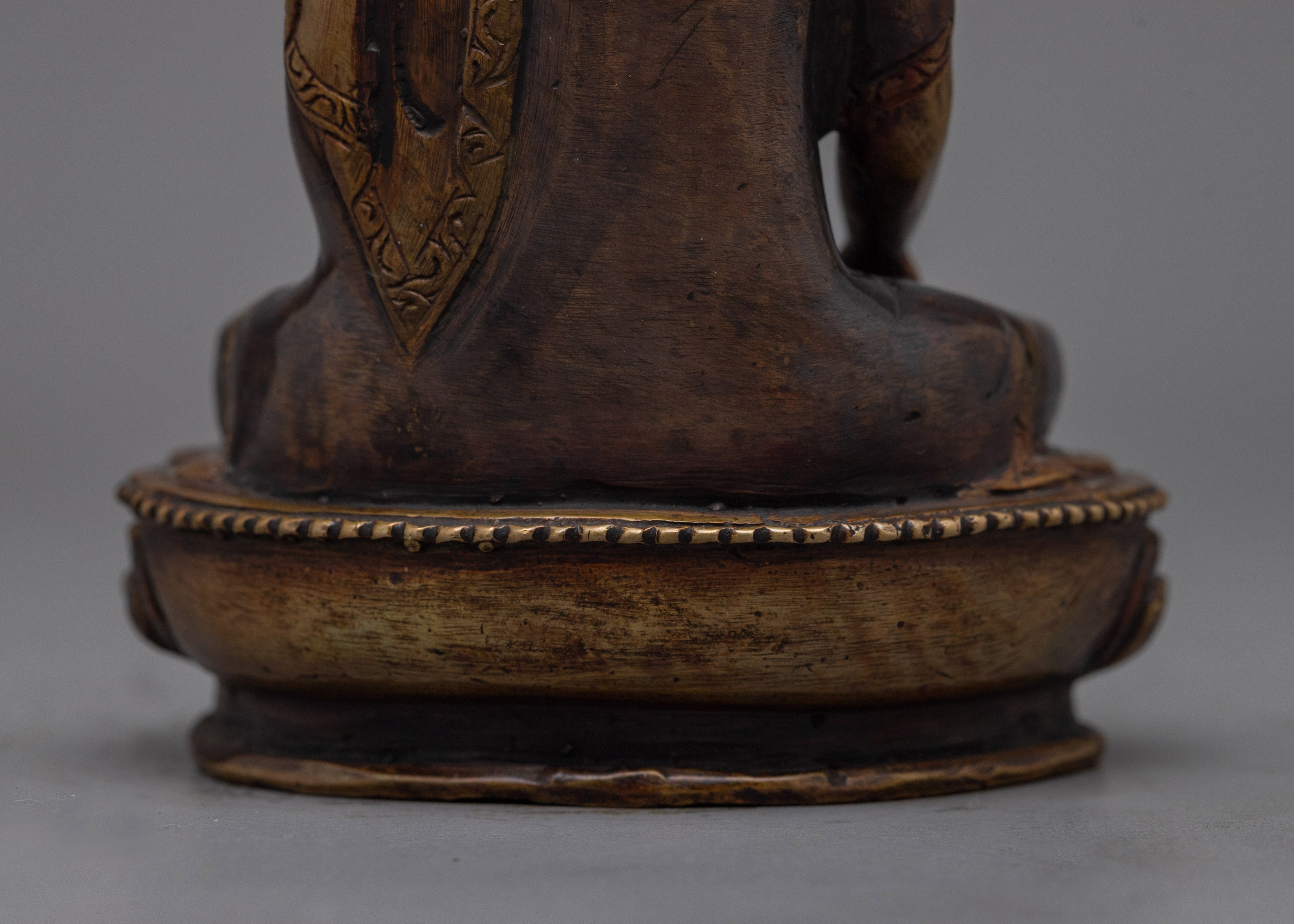 Shakyamuni Buddha Small Darken Oxidized Statue | Serene Miniature