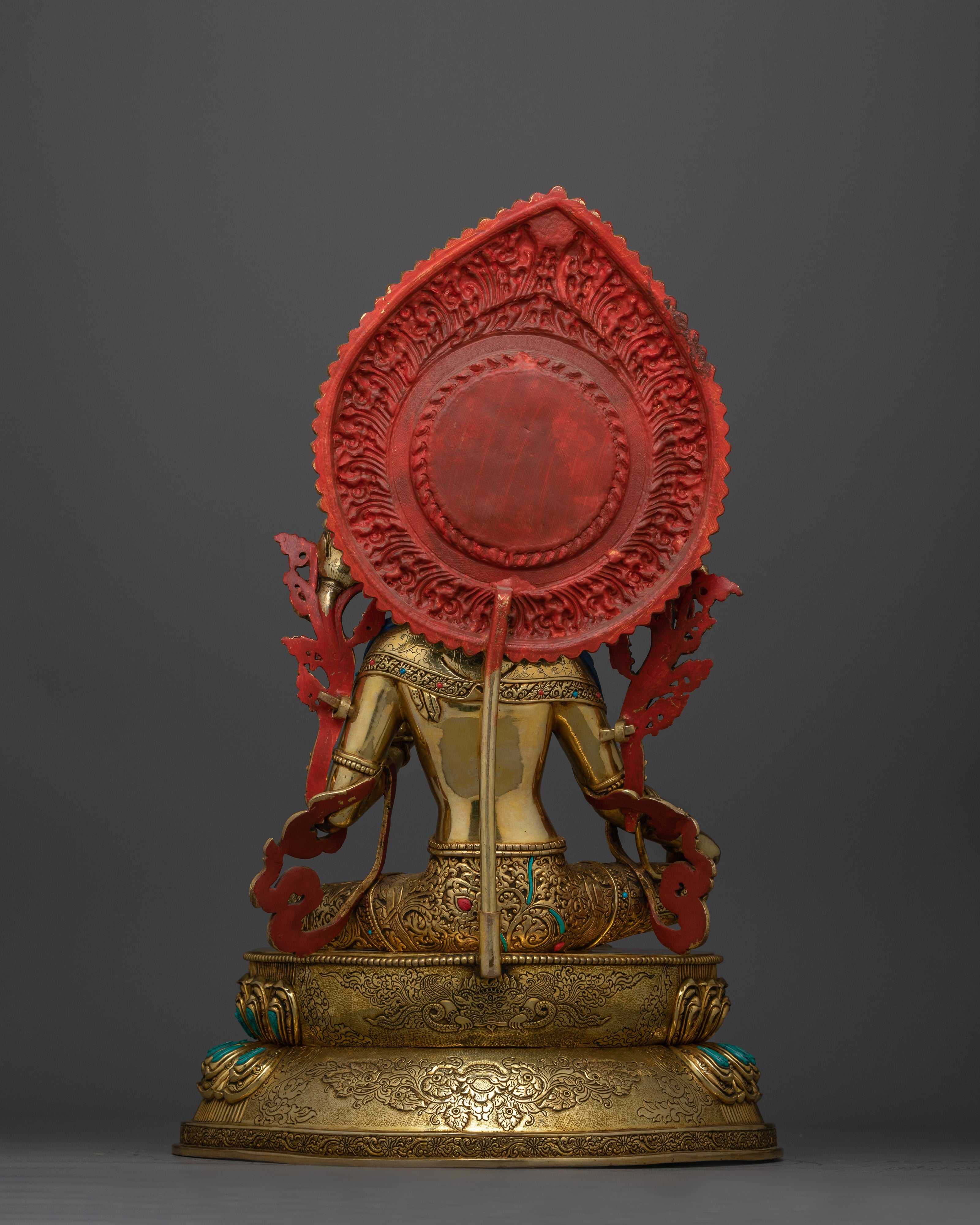 Green Tara Statue Decorated with Gemstones | A Masterpiece of Spiritual Art