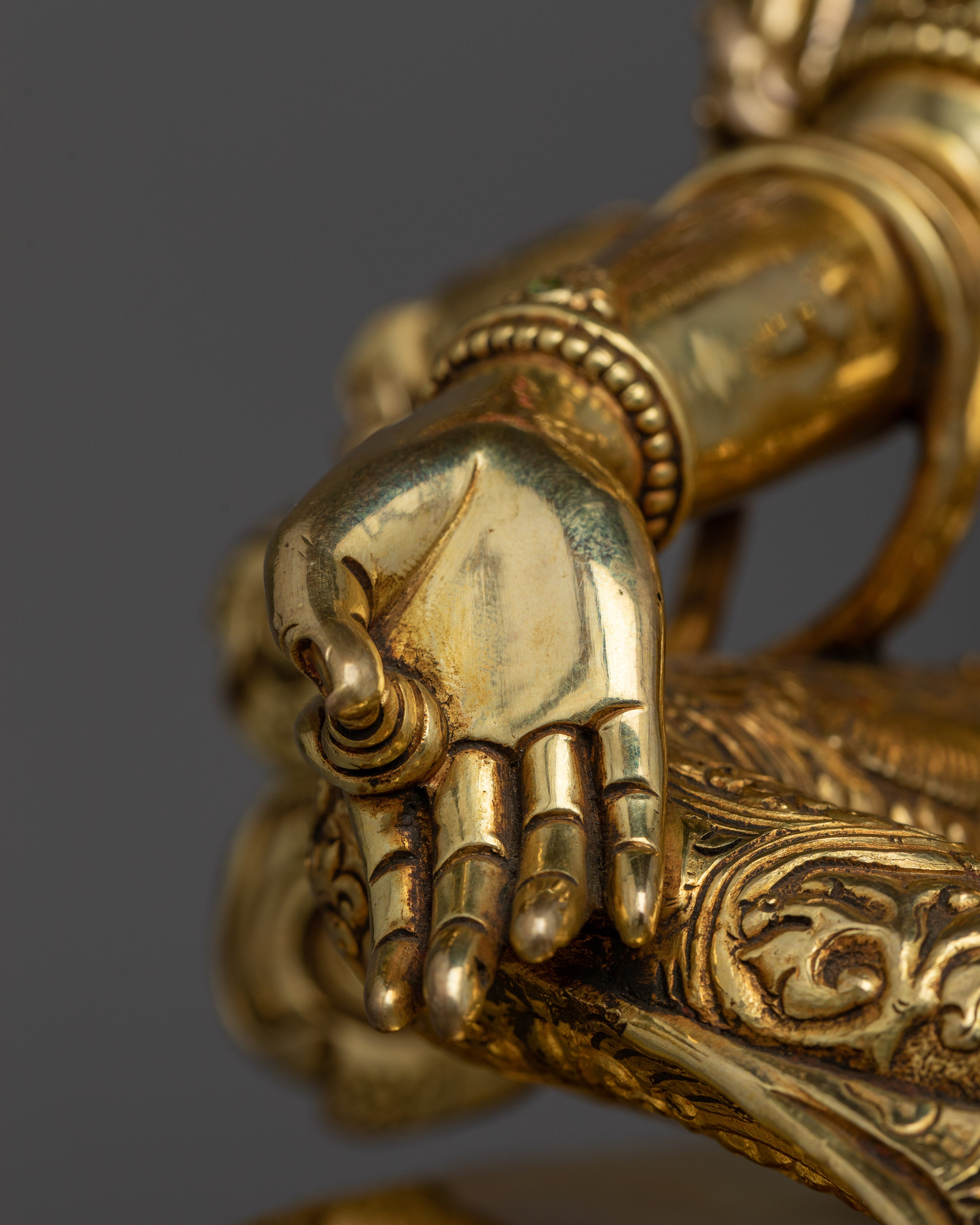 Green Tara Statue Decorated with Gemstones | A Masterpiece of Spiritual Art