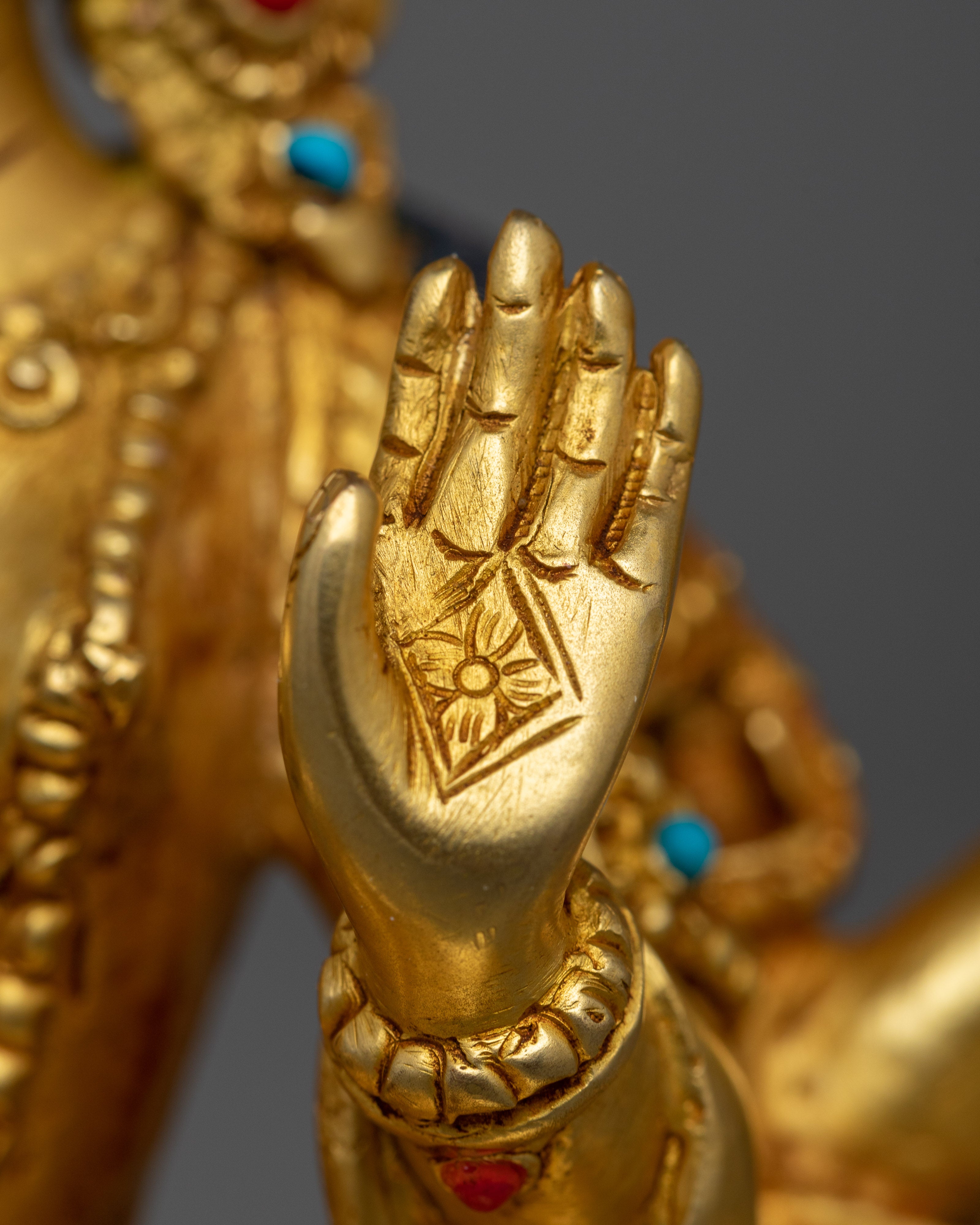 Saraswati Elegant 17cm Small Gold Gilded Statue | Superior Handcrafted Artwork