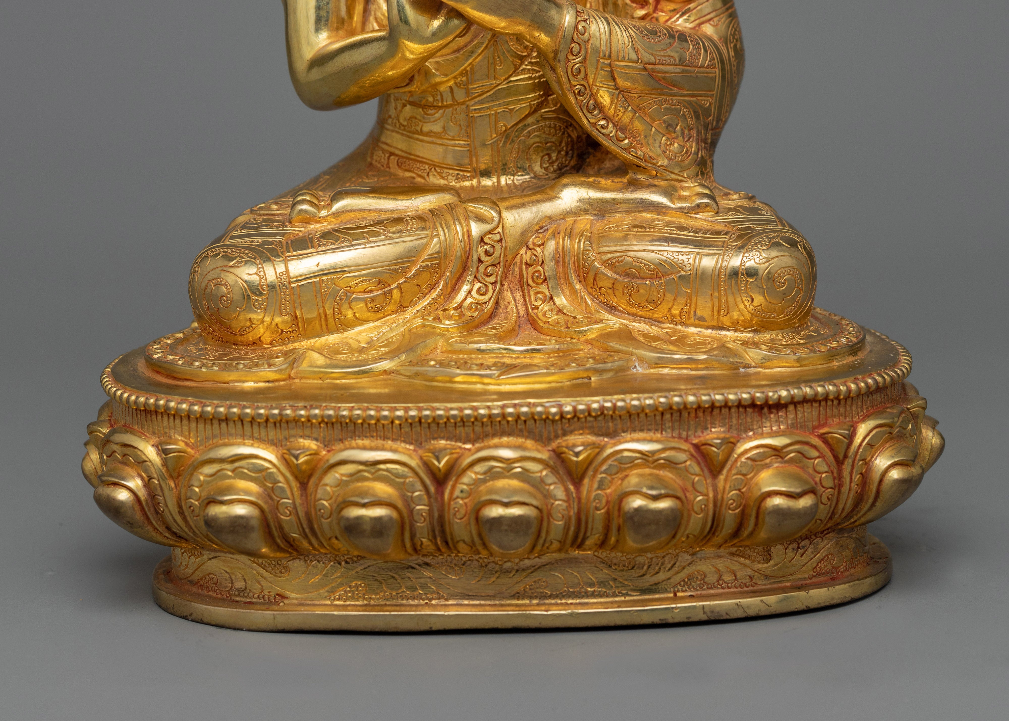 Vairocana Gold Gilded 23cm Sculpture | Stunning Copper Art