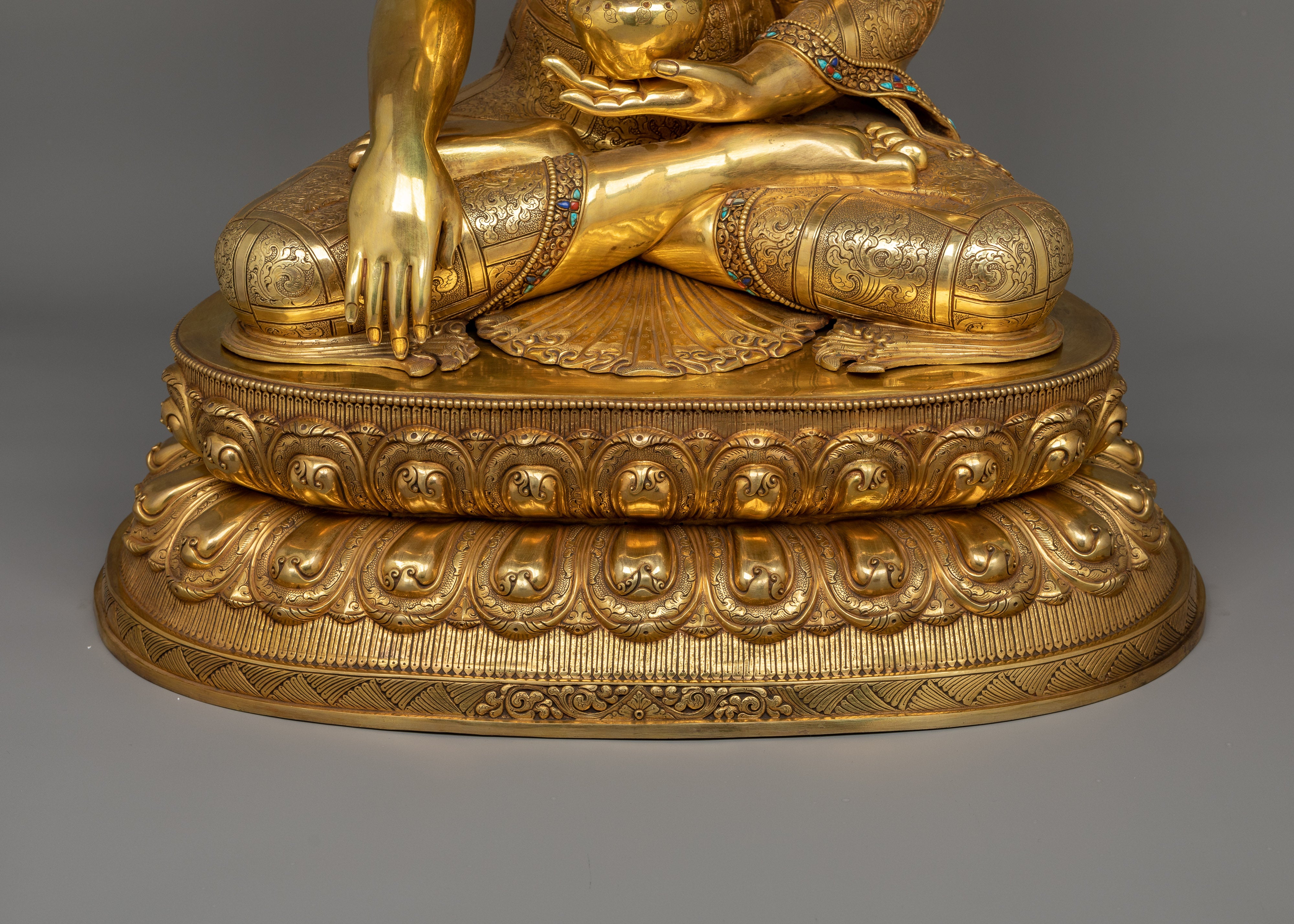 Historic Shakyamuni Buddha Gold Gilded Statue | Symbol of Peace and Wisdom