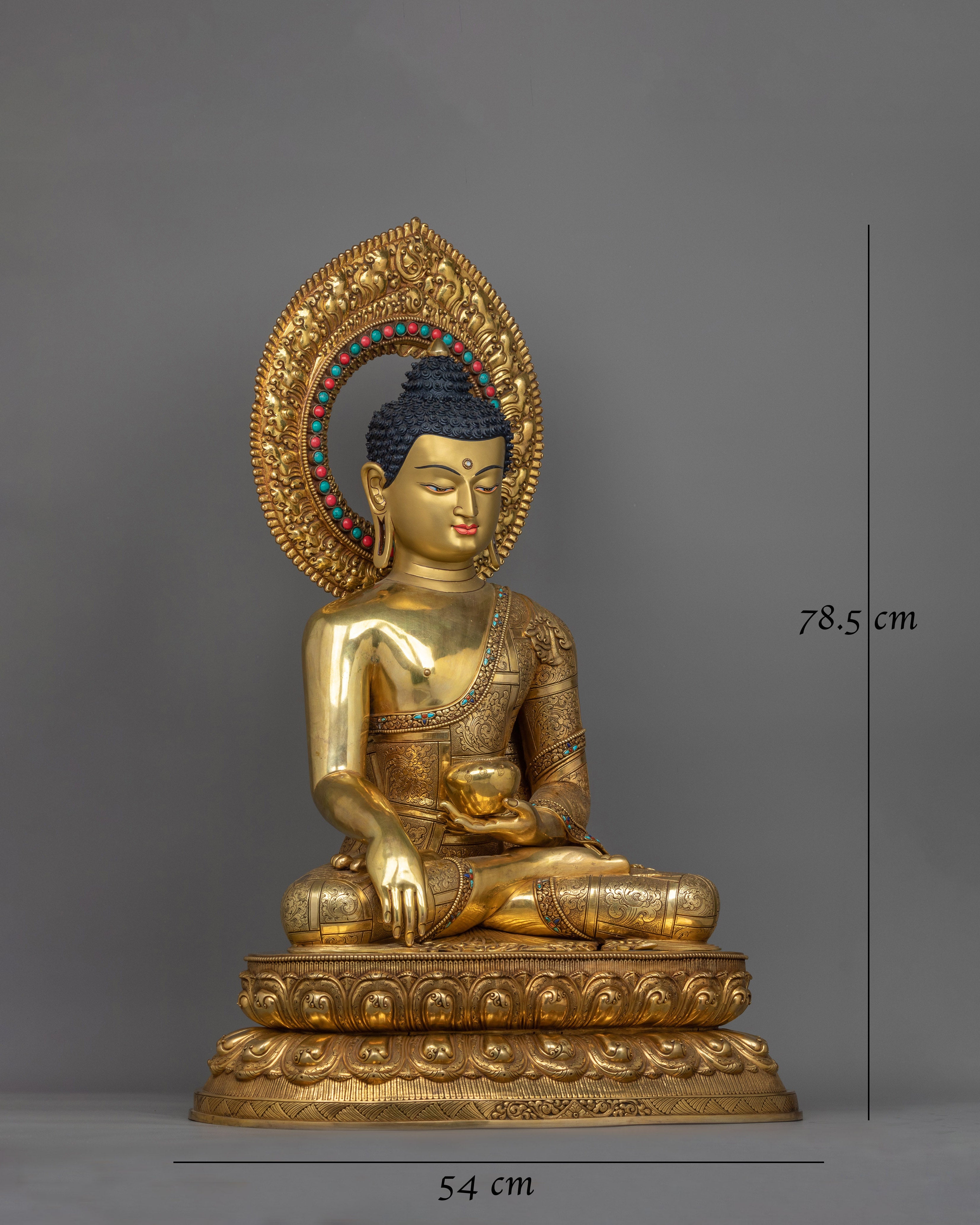 Historic Shakyamuni Buddha Gold Gilded Statue | Symbol of Peace and Wisdom