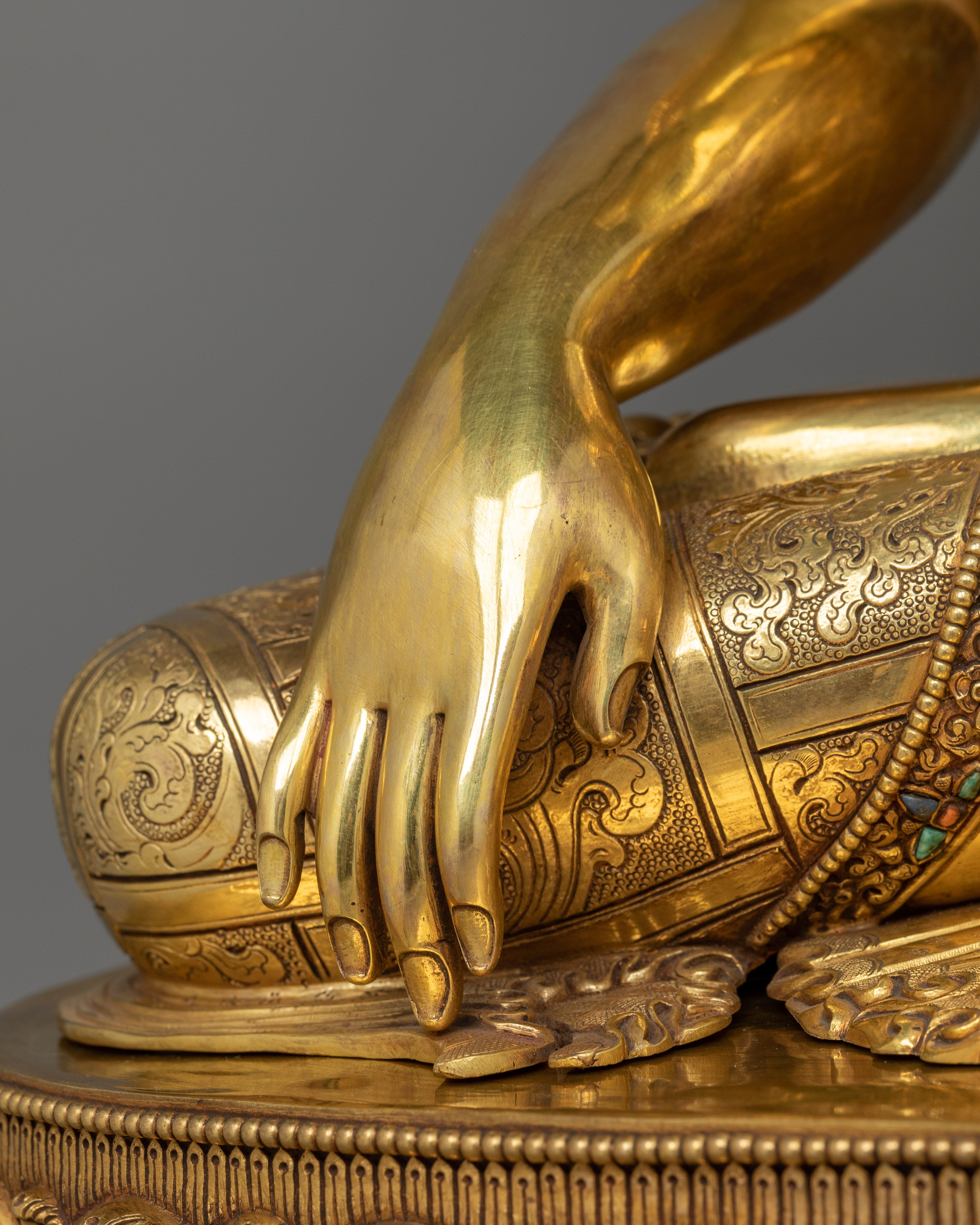 Historic Shakyamuni Buddha Gold Gilded Statue | Symbol of Peace and Wisdom