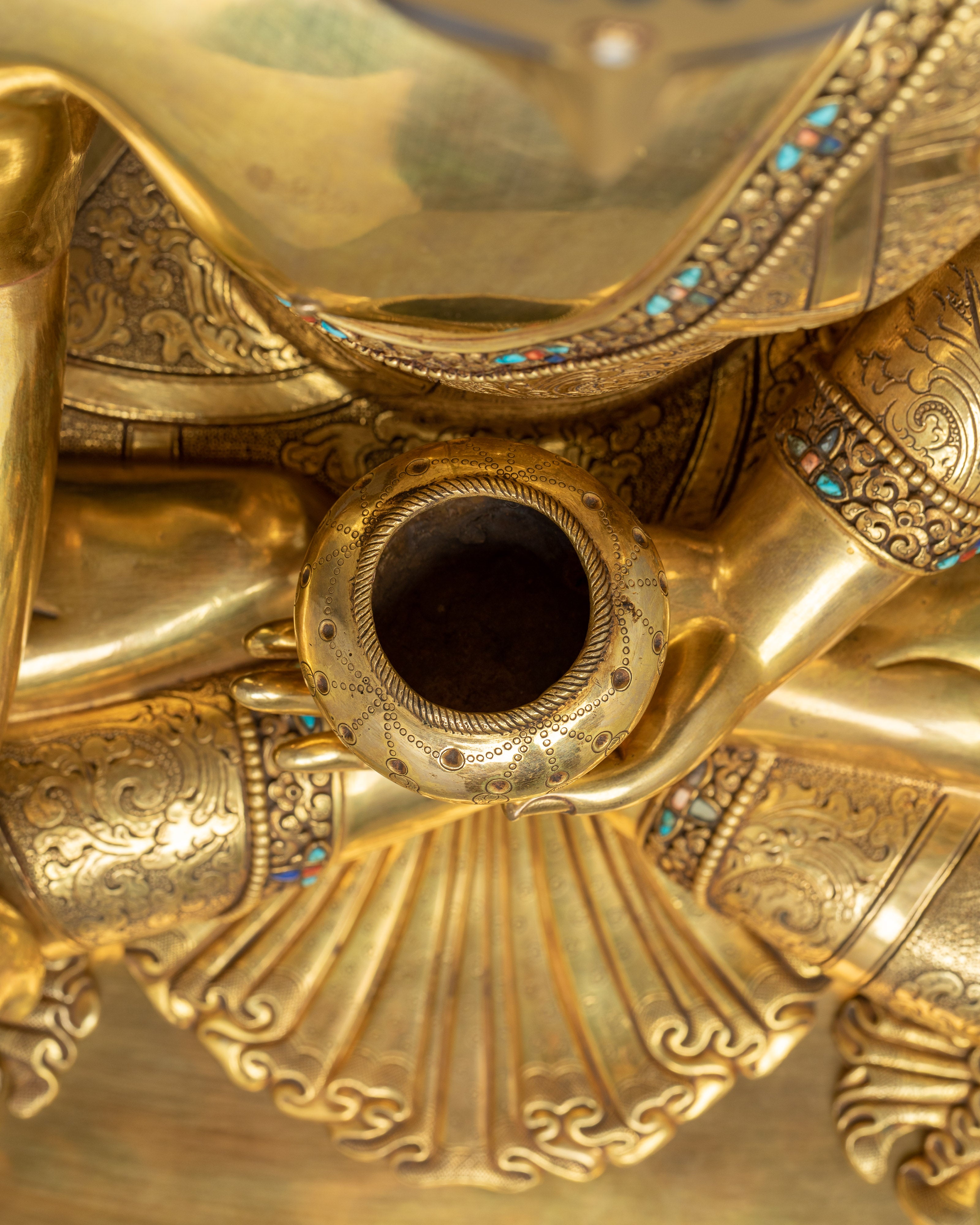 Historic Shakyamuni Buddha Gold Gilded Statue | Symbol of Peace and Wisdom