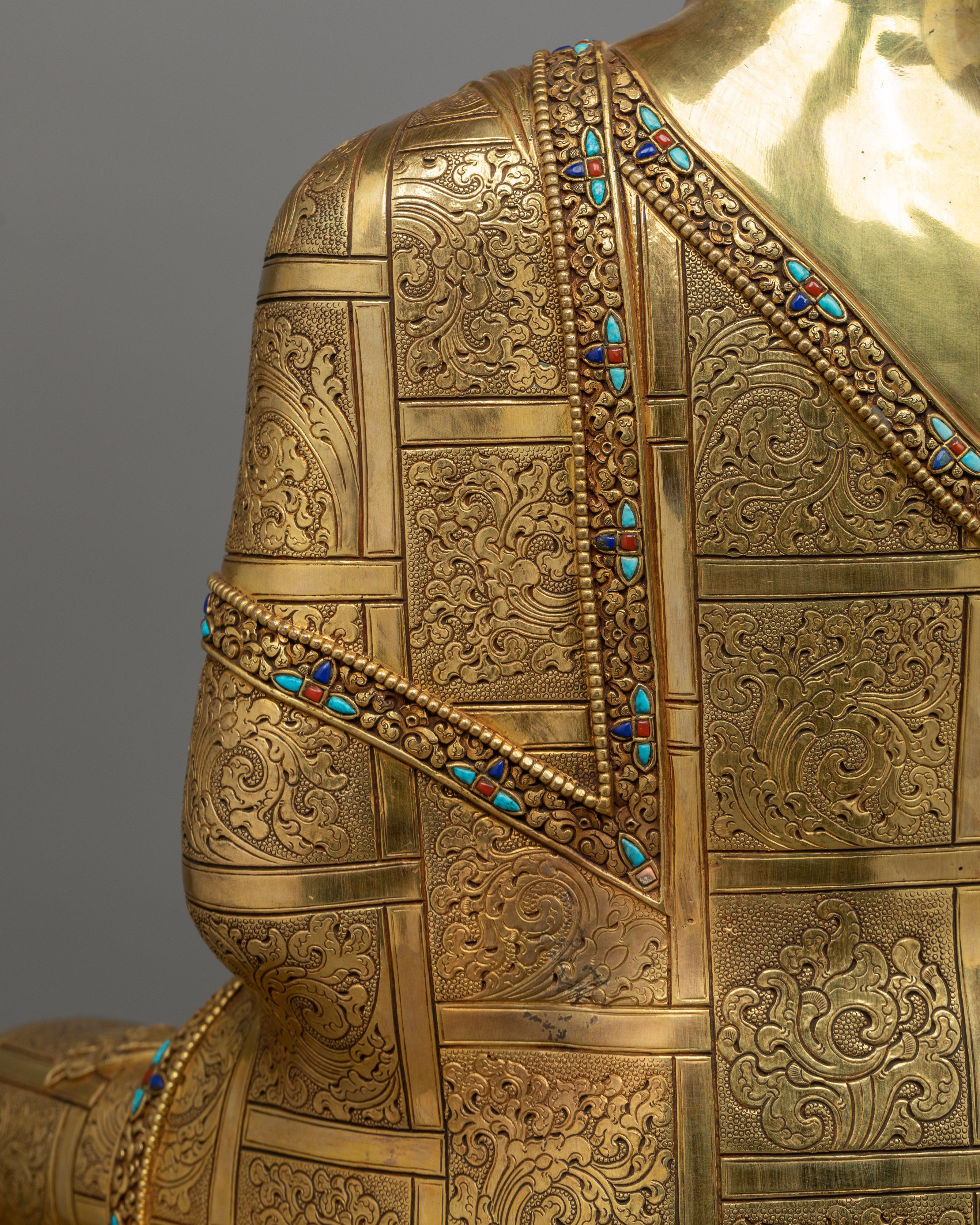 Historic Shakyamuni Buddha Gold Gilded Statue | Symbol of Peace and Wisdom
