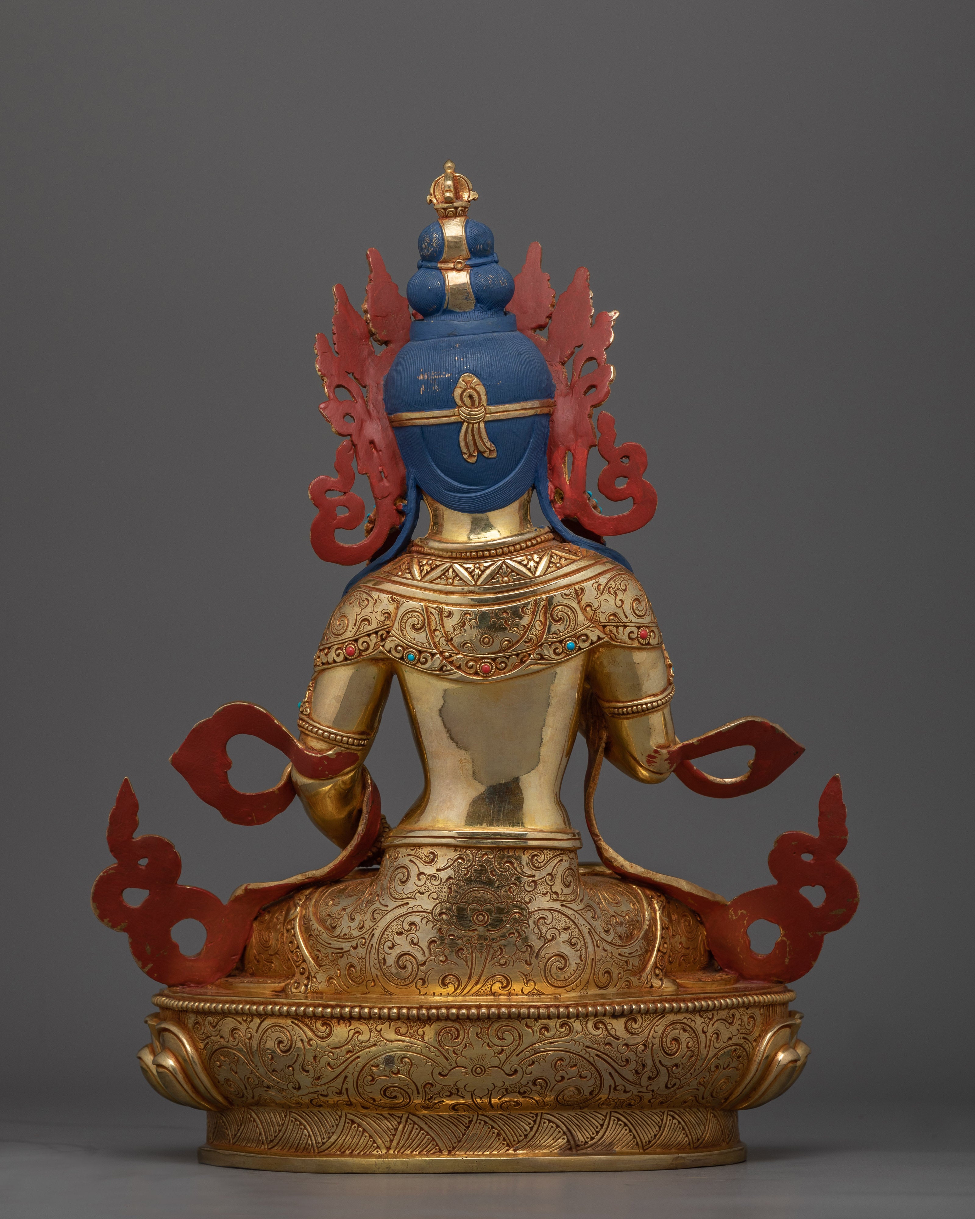 Vajrasattva Purity Deity Gold Gilded Statue | Handcrafted Spiritual Art