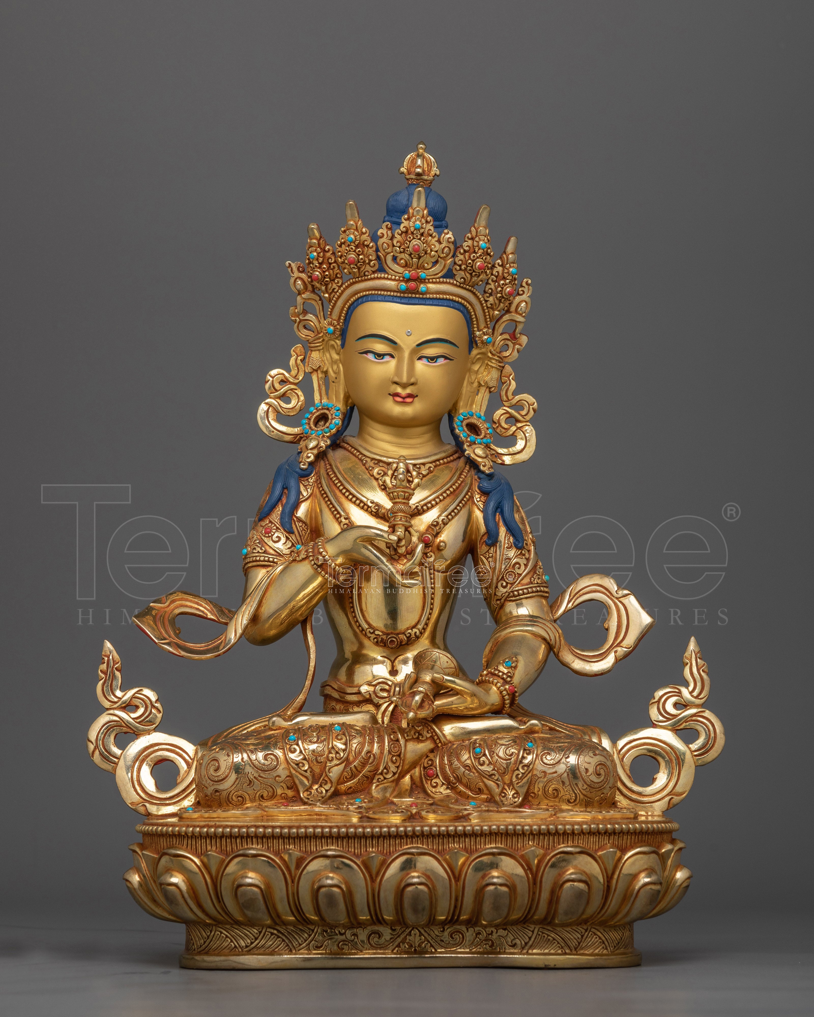 Vajrasattva Purity Deity Gold Gilded Statue | Handcrafted Spiritual Art