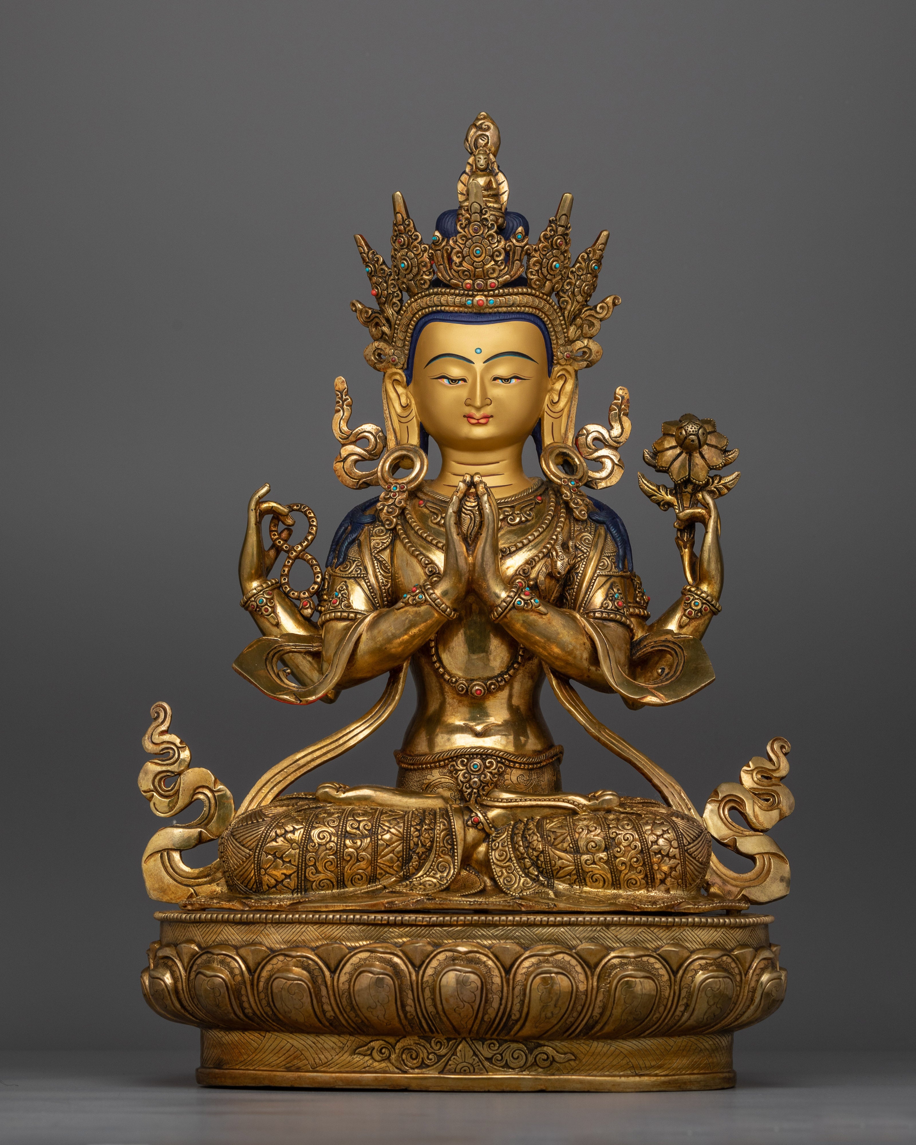Chenrezig 48cm Gold Gilded Statue | Handcrafted Symbol of Compassion