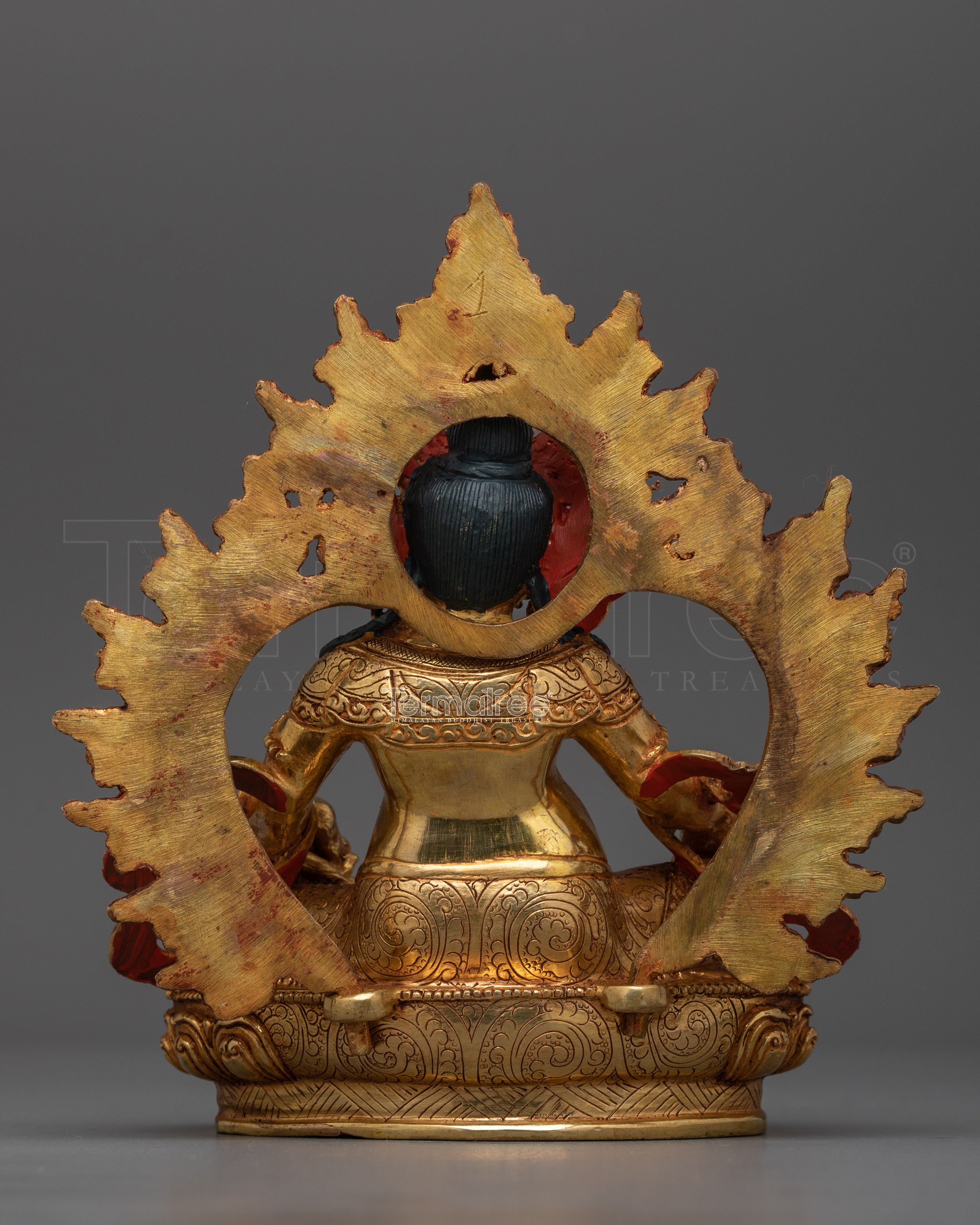 Dzambhala 18cm Gold Gilded Small Statue | Handcrafted Symbol of Wealth