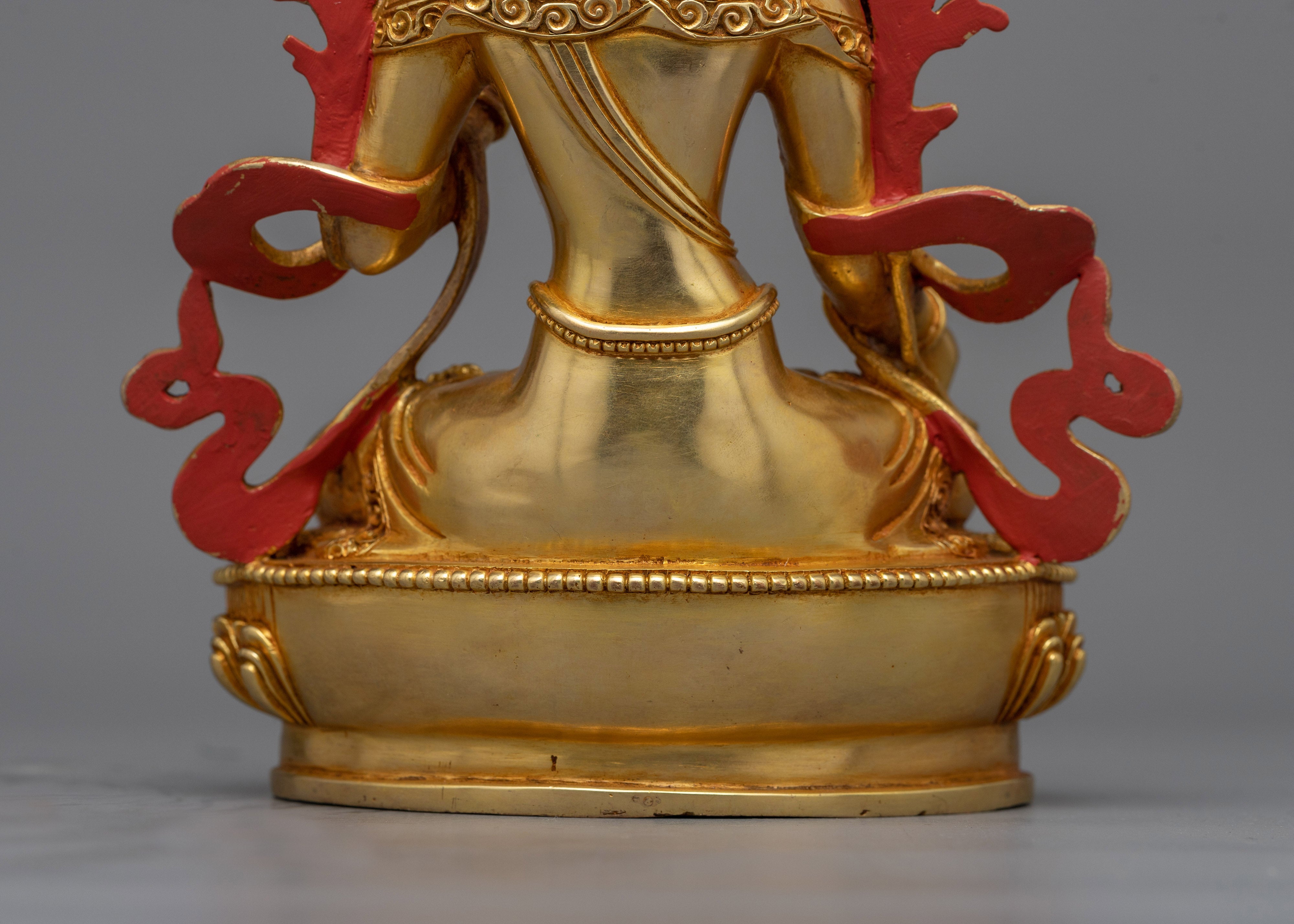White Tara 23cm Gold Gilded Statue | Handcrafted Symbol of Compassion