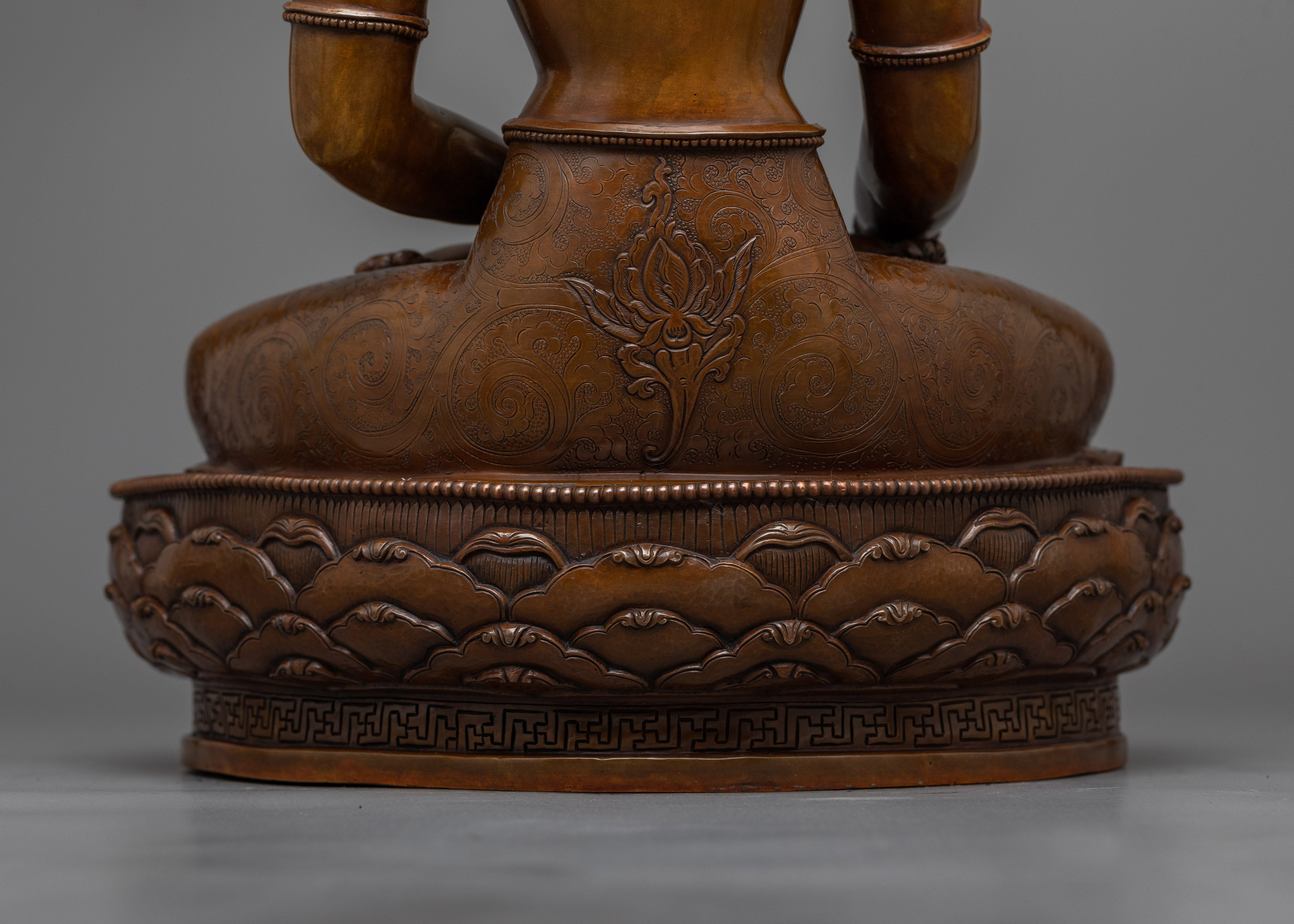 Crown Shakyamuni Buddha 40cm Oxidized Statue | Handcrafted Symbol of Enlightenment