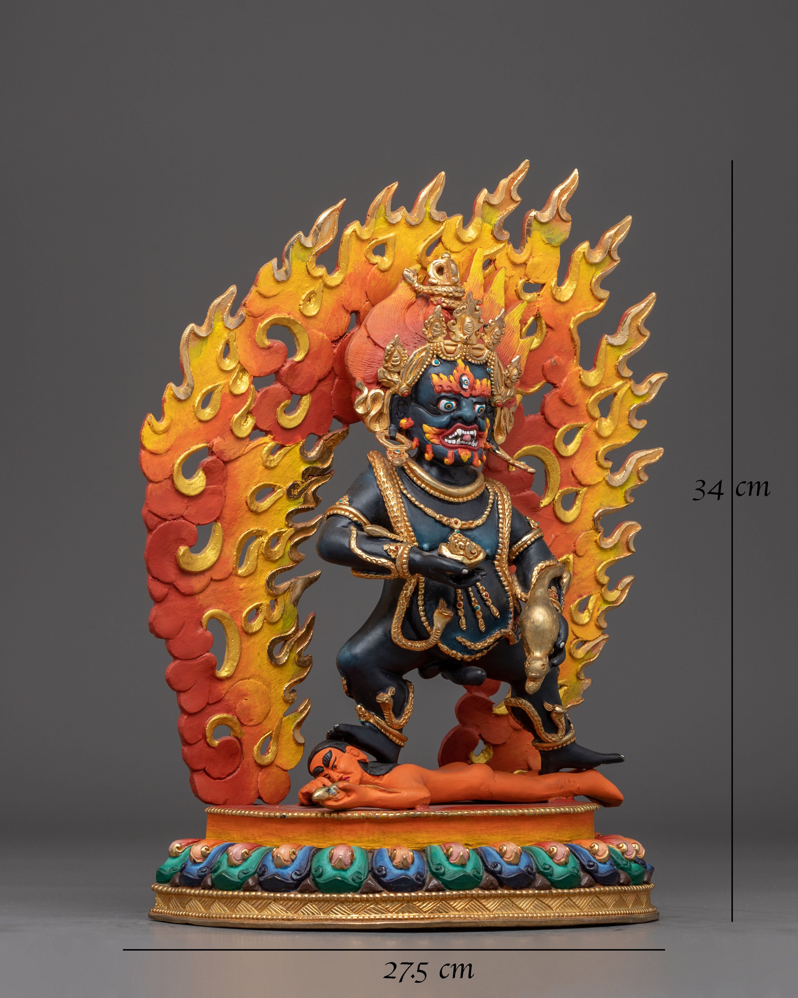 Statue of Wealth Icon Black Dzambhala | Guardian of Abundance