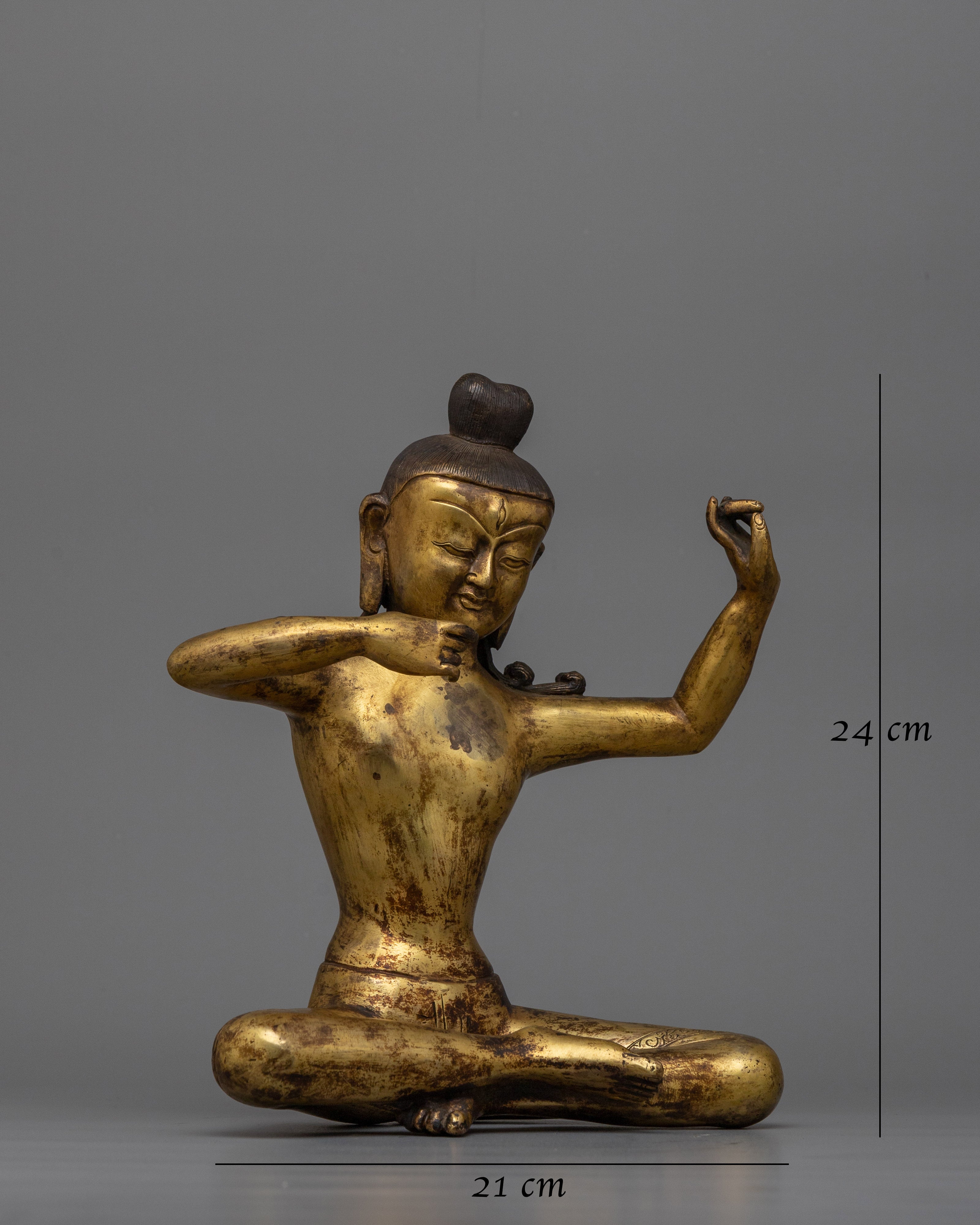 Antique Gold Gilded Bodhisattva Statue | Handcrafted Symbol of Compassion