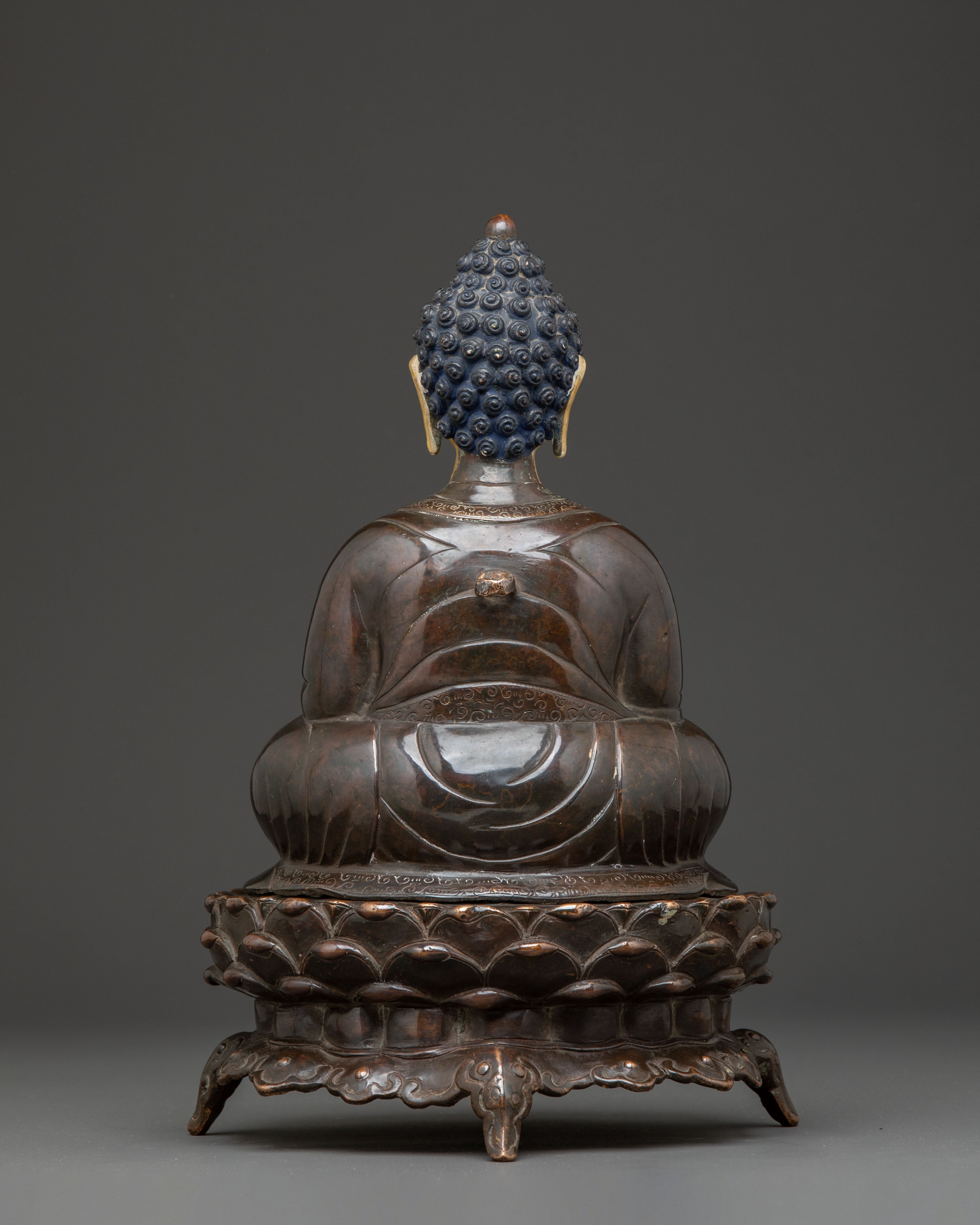 Oxidized Statue of Japanese Amitabha Buddha | Traditional Art