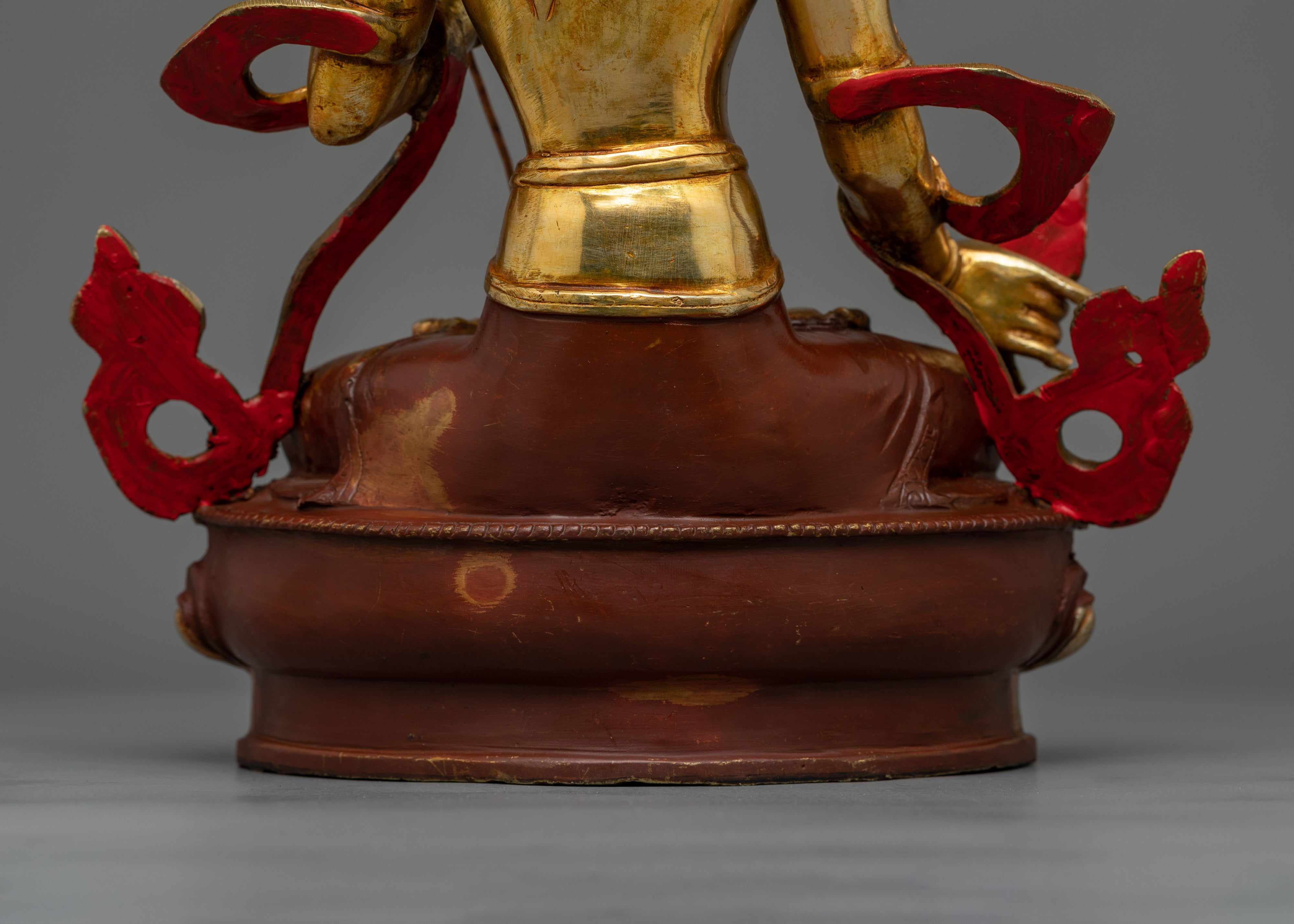 Dukar Gold Gilded Oxidized Statue | Guardian of Wisdom and Protection